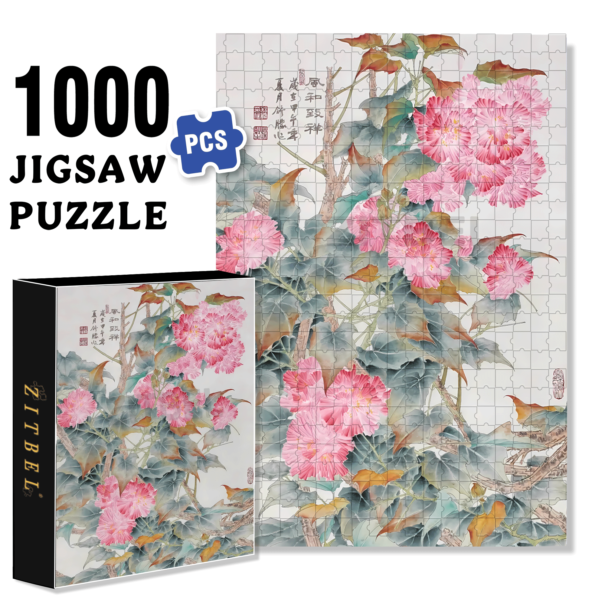 Spring Flowers 2 500pcs/1000pcs Jigsaw Puzzle, Scratch-Resistant, Interactive Family Game & Brain-Boosting DIY Decor, Perfect for Halloween, Christmas & New Year Gifts, Family Puzzle Game