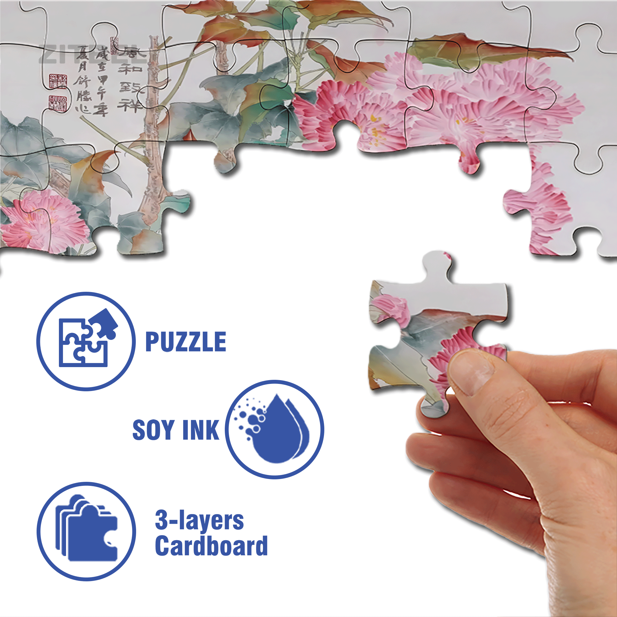 Spring Flowers 2 500pcs/1000pcs Jigsaw Puzzle, Scratch-Resistant, Interactive Family Game & Brain-Boosting DIY Decor, Perfect for Halloween, Christmas & New Year Gifts, Family Puzzle Game