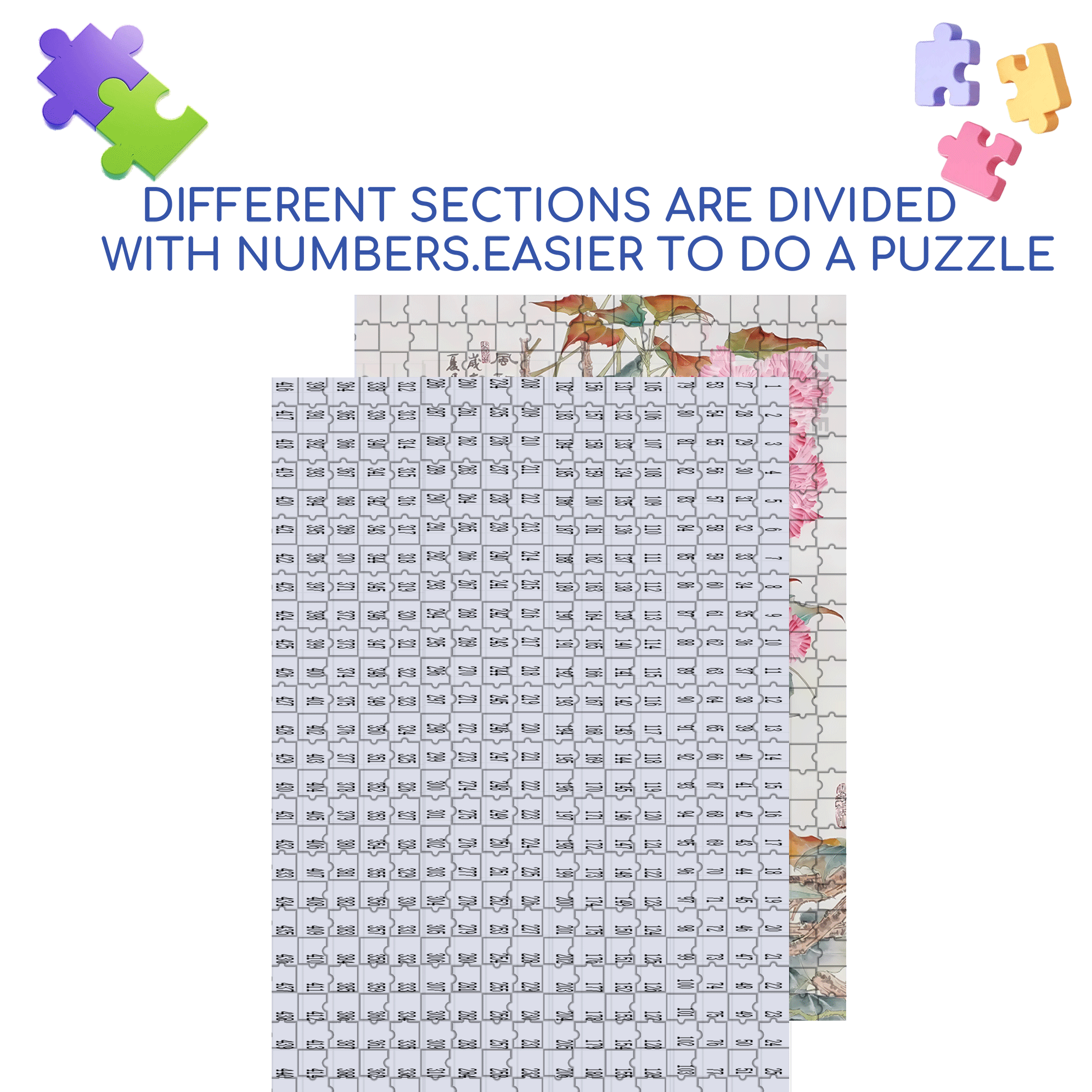 Spring Flowers 2 500pcs/1000pcs Jigsaw Puzzle, Scratch-Resistant, Interactive Family Game & Brain-Boosting DIY Decor, Perfect for Halloween, Christmas & New Year Gifts, Family Puzzle Game