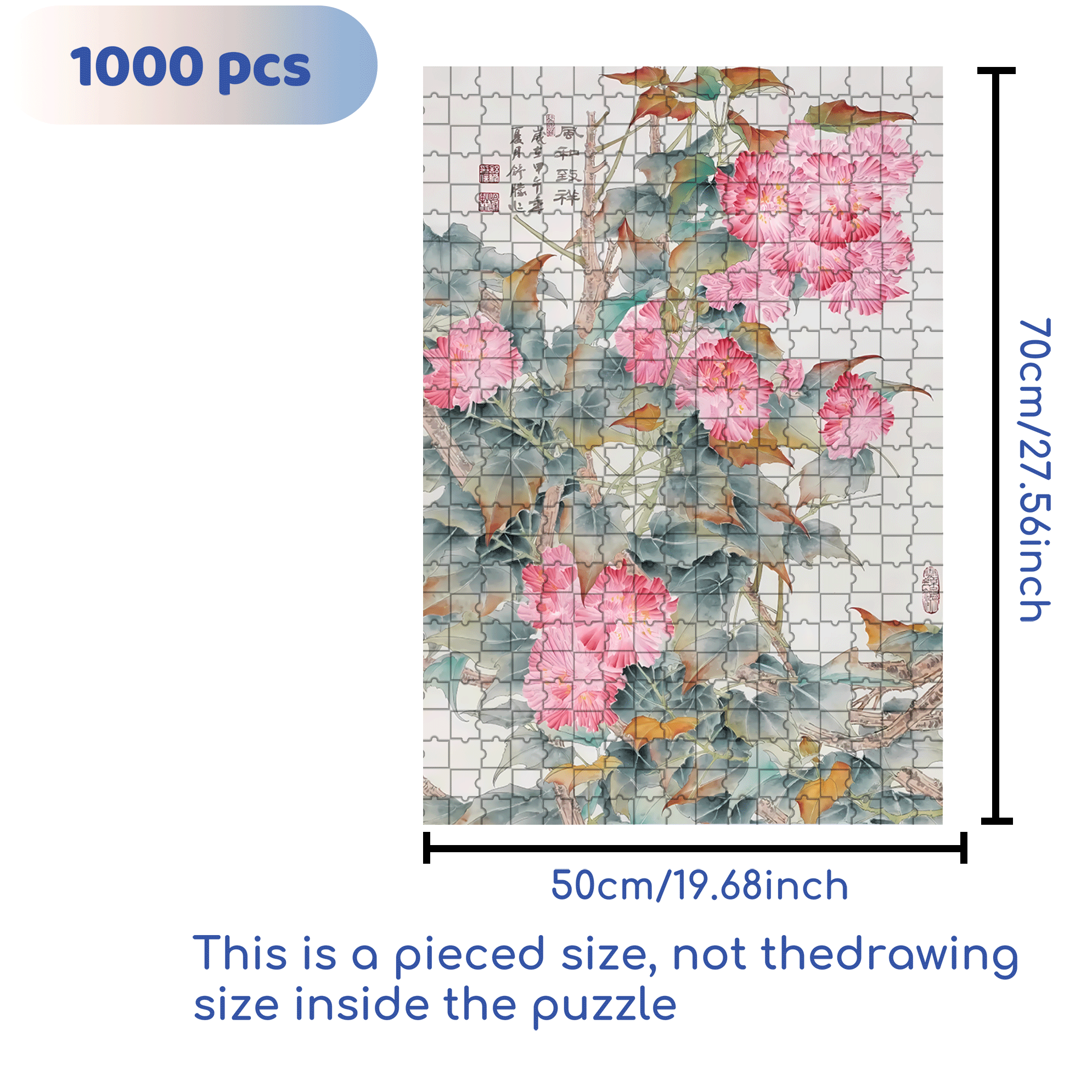 Spring Flowers 2 500pcs/1000pcs Jigsaw Puzzle, Scratch-Resistant, Interactive Family Game & Brain-Boosting DIY Decor, Perfect for Halloween, Christmas & New Year Gifts, Family Puzzle Game