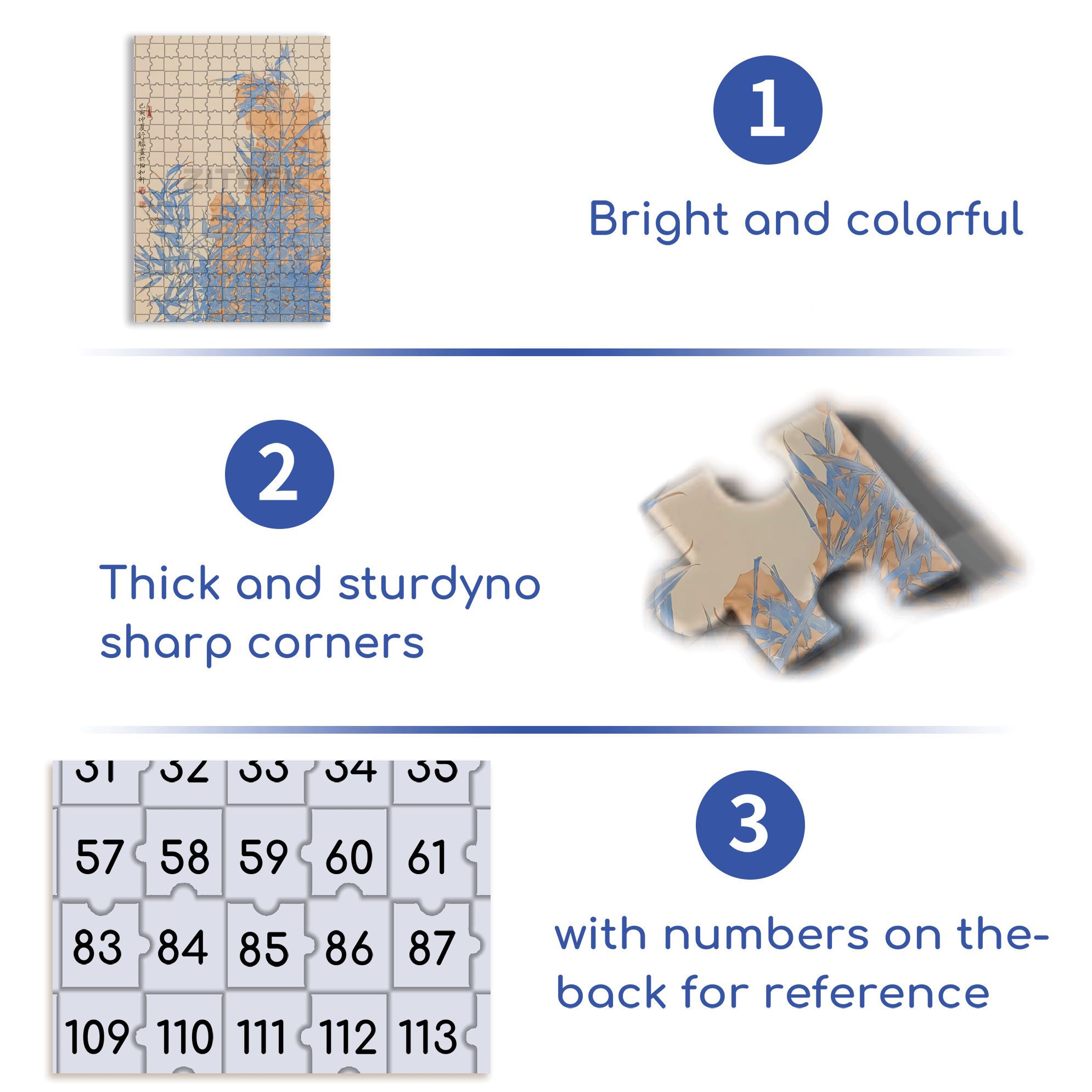 Stone and Bamboo Painting 500pcs/1000pcs Jigsaw Puzzle, Scratch-Resistant, Interactive Family Game & Brain-Boosting DIY Decor, Perfect for Halloween, Christmas & New Year Gifts, Family Puzzle Game
