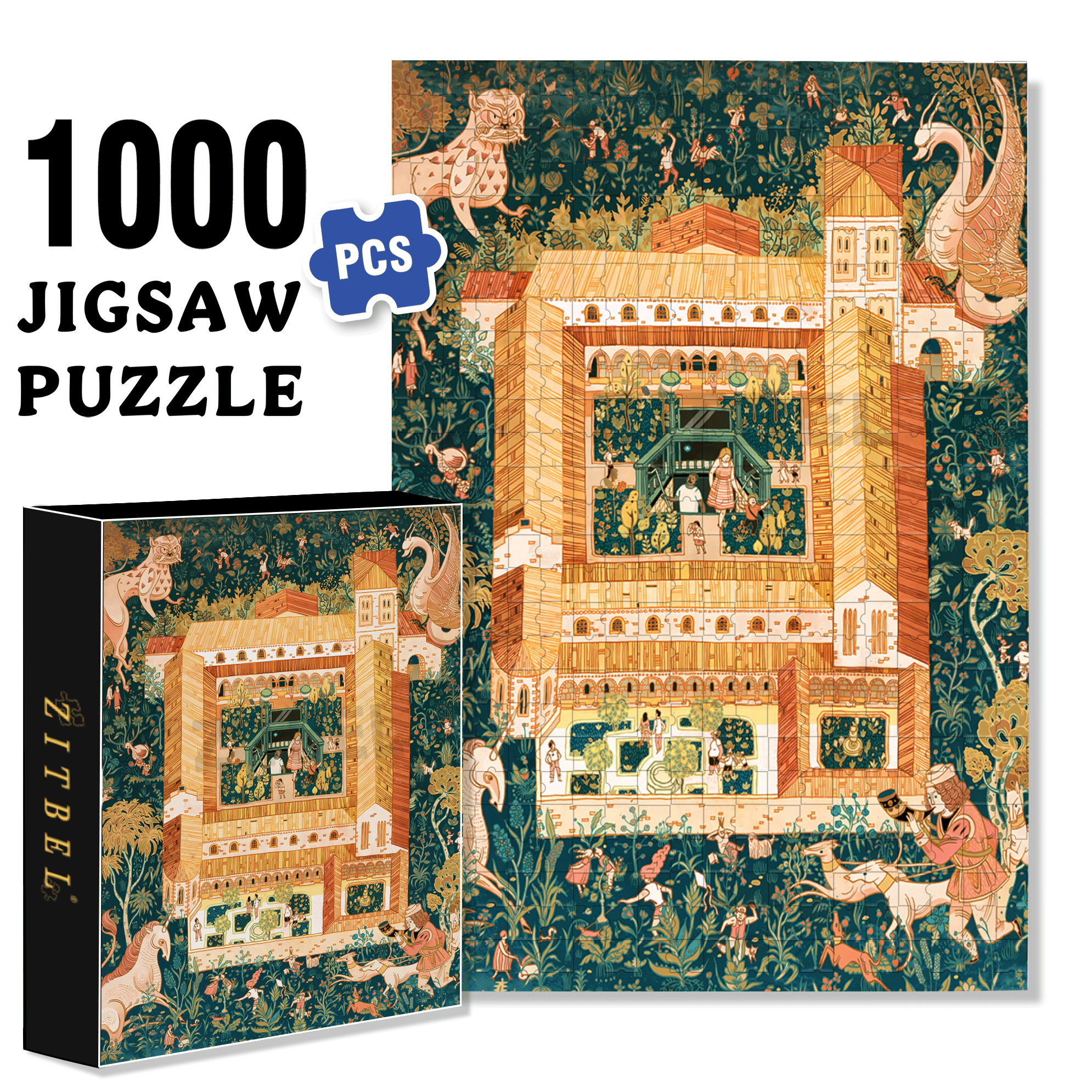 The Cloisters 500pcs/1000pcs Jigsaw Puzzle, Scratch-Resistant, Interactive Family Game & Brain-Boosting DIY Decor, Perfect for Halloween, Christmas & New Year Gifts, Family Puzzle Game