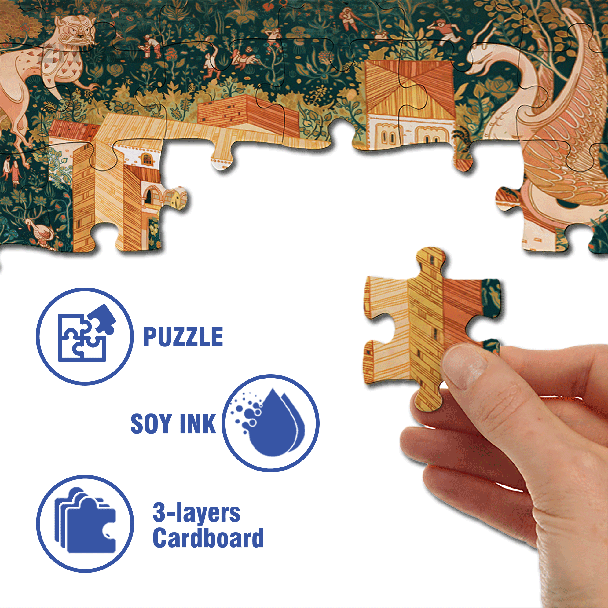 The Cloisters 500pcs/1000pcs Jigsaw Puzzle, Scratch-Resistant, Interactive Family Game & Brain-Boosting DIY Decor, Perfect for Halloween, Christmas & New Year Gifts, Family Puzzle Game
