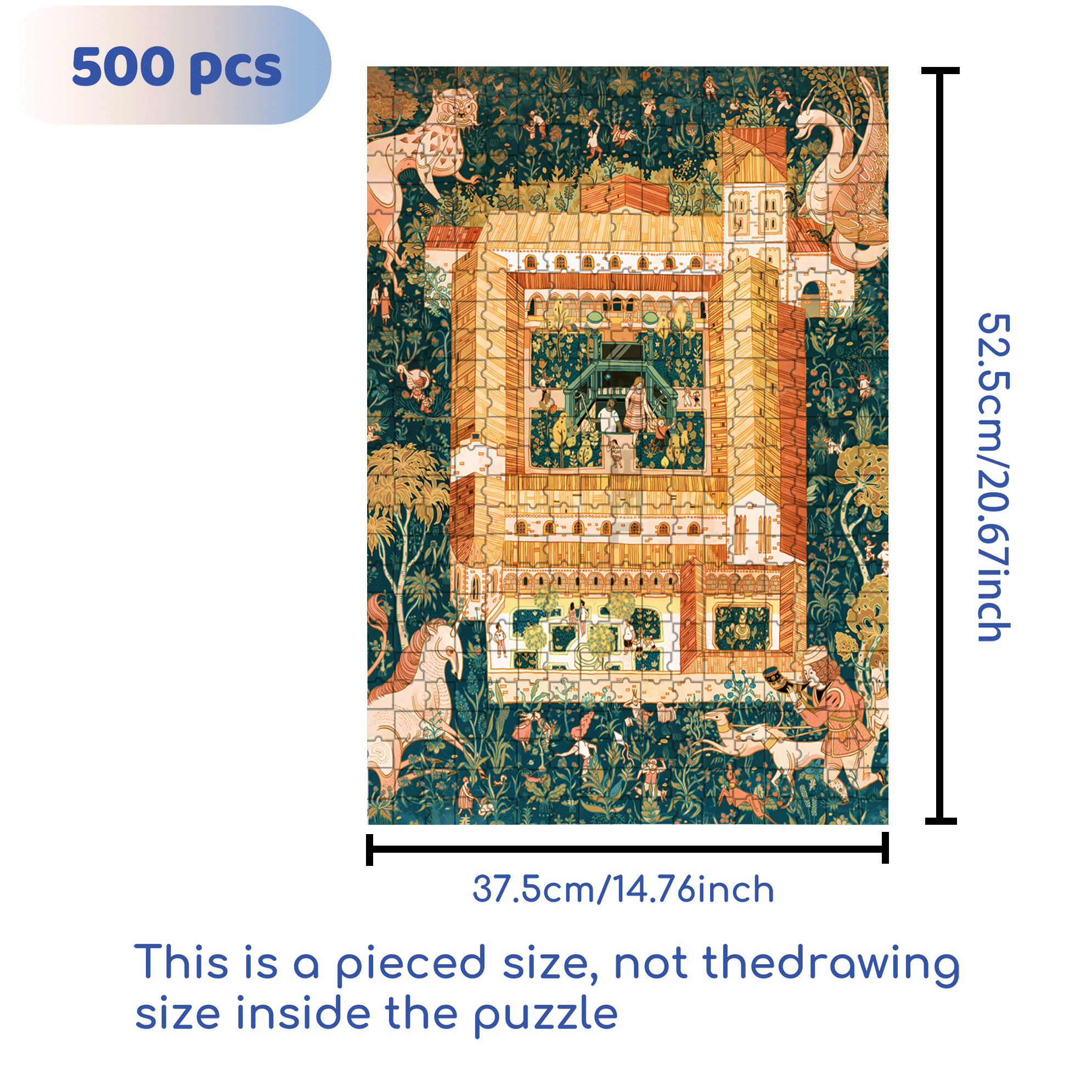 The Cloisters 500pcs/1000pcs Jigsaw Puzzle, Scratch-Resistant, Interactive Family Game & Brain-Boosting DIY Decor, Perfect for Halloween, Christmas & New Year Gifts, Family Puzzle Game