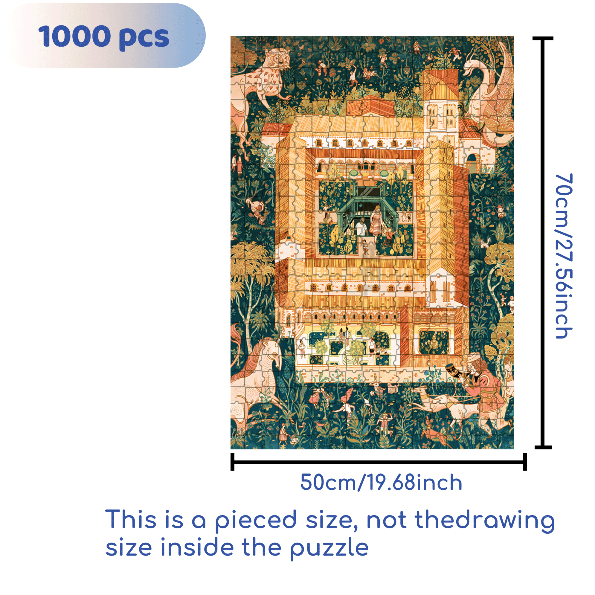 The Cloisters 500pcs/1000pcs Jigsaw Puzzle, Scratch-Resistant, Interactive Family Game & Brain-Boosting DIY Decor, Perfect for Halloween, Christmas & New Year Gifts, Family Puzzle Game