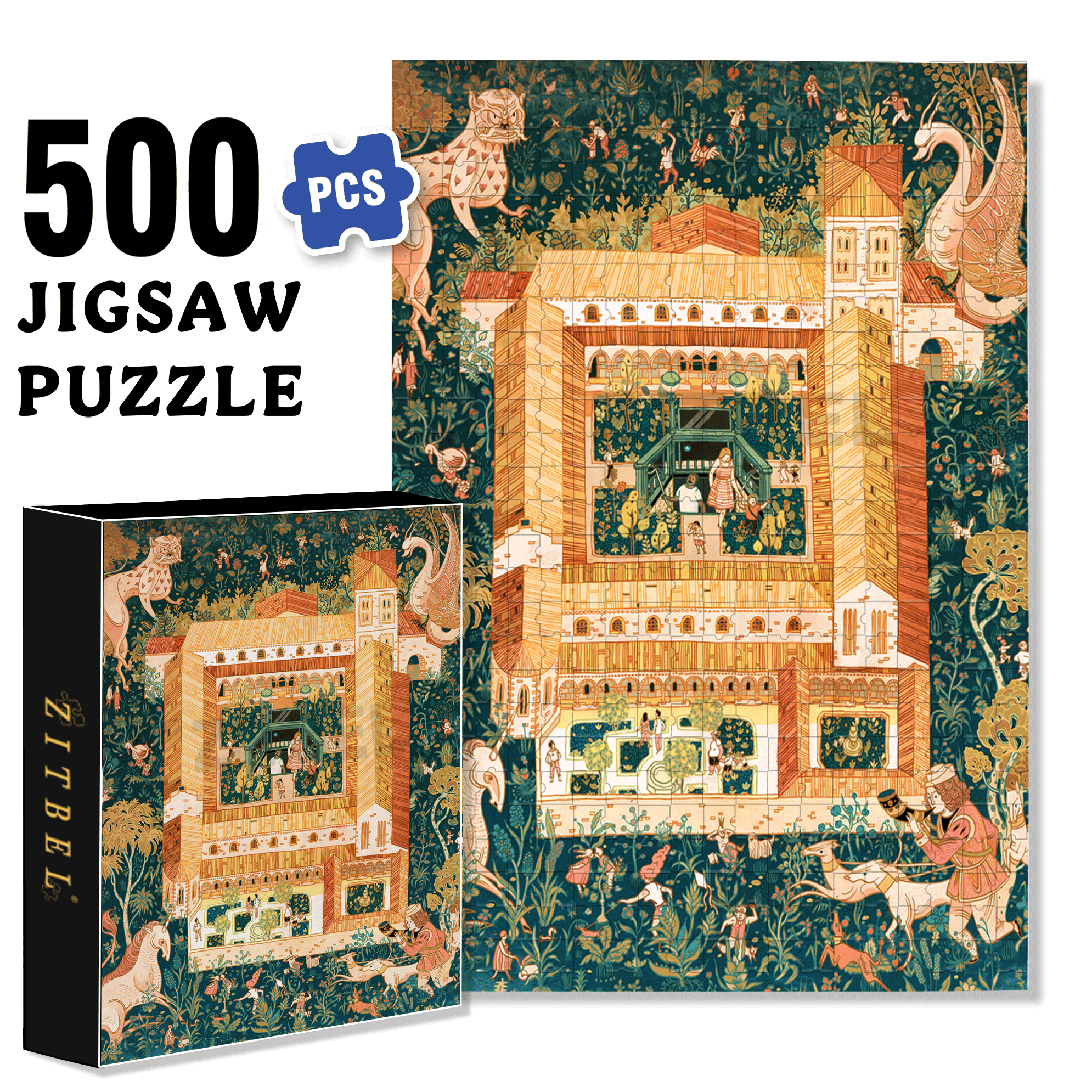 The Cloisters 500pcs/1000pcs Jigsaw Puzzle, Scratch-Resistant, Interactive Family Game & Brain-Boosting DIY Decor, Perfect for Halloween, Christmas & New Year Gifts, Family Puzzle Game
