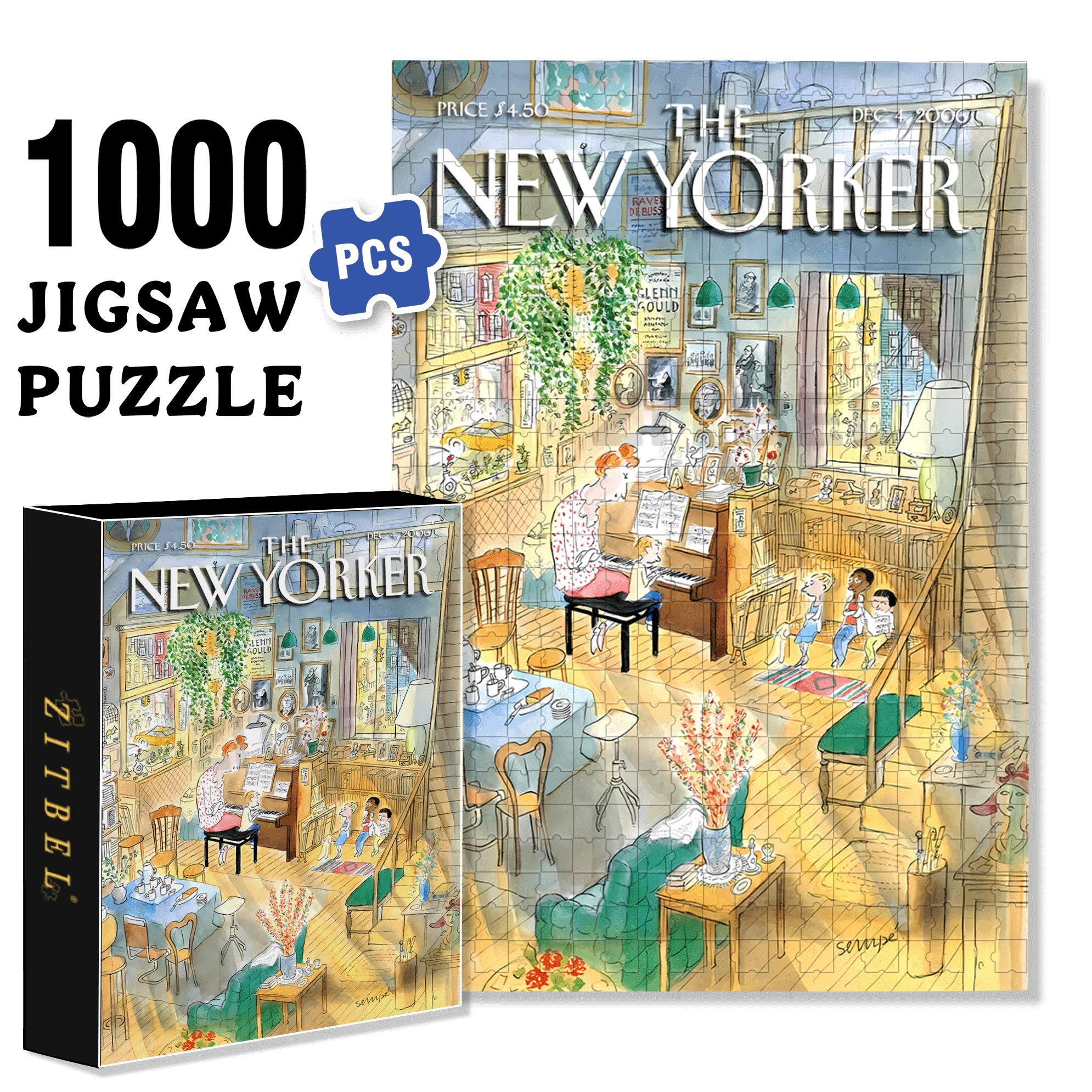 The Piano Lesson 500pcs/1000pcs Jigsaw Puzzle, Scratch-Resistant, Interactive Family Game & Brain-Boosting DIY Decor, Perfect for Halloween, Christmas & New Year Gifts, Family Puzzle Game