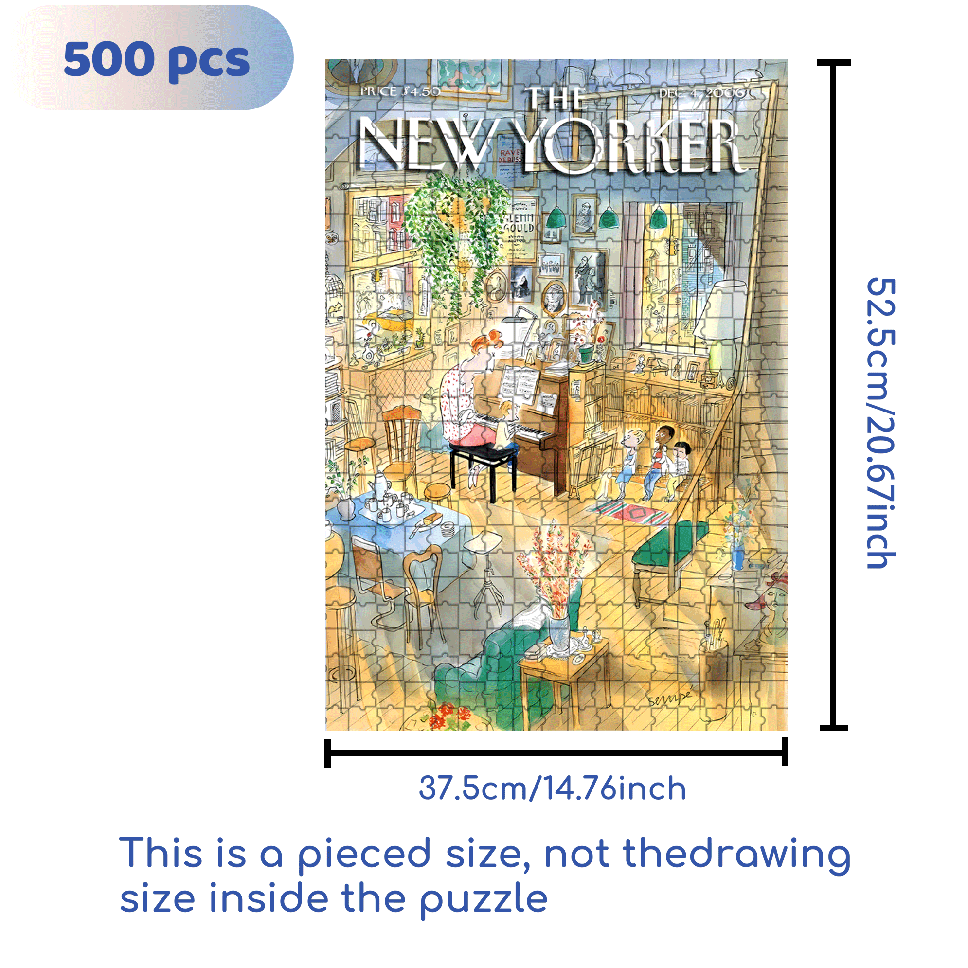 The Piano Lesson 500pcs/1000pcs Jigsaw Puzzle, Scratch-Resistant, Interactive Family Game & Brain-Boosting DIY Decor, Perfect for Halloween, Christmas & New Year Gifts, Family Puzzle Game