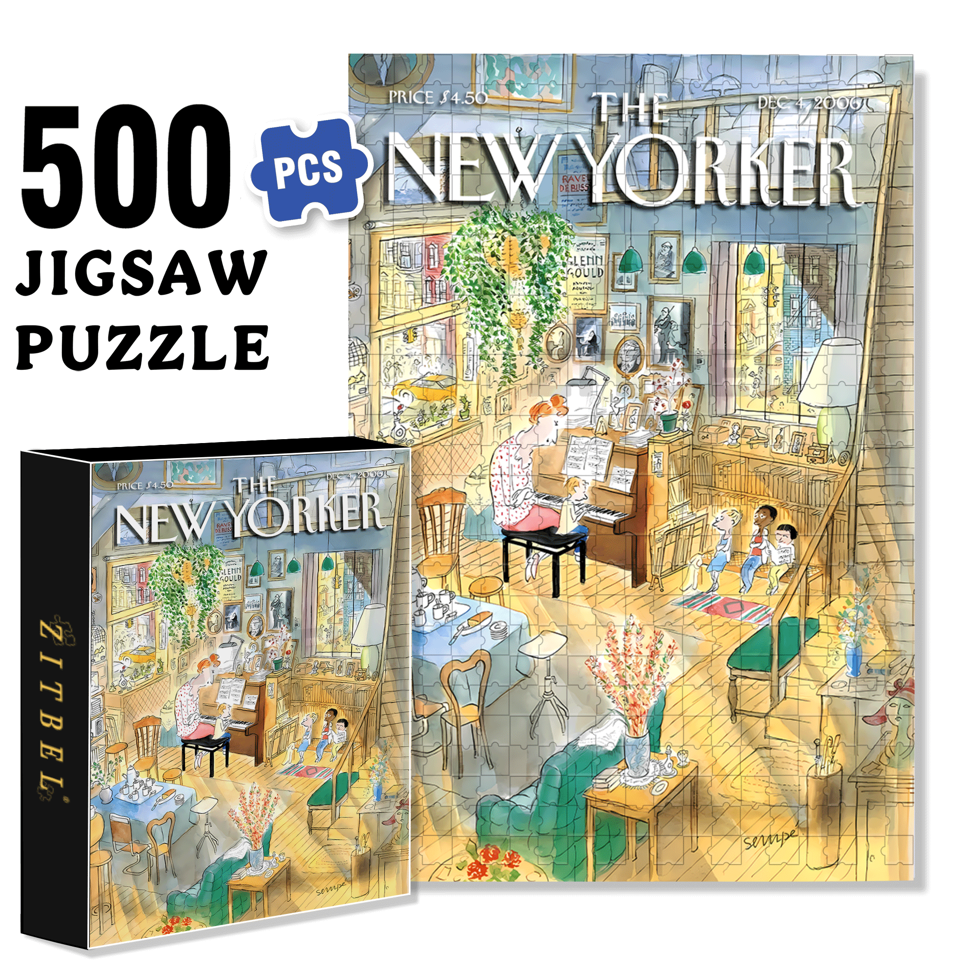 The Piano Lesson 500pcs/1000pcs Jigsaw Puzzle, Scratch-Resistant, Interactive Family Game & Brain-Boosting DIY Decor, Perfect for Halloween, Christmas & New Year Gifts, Family Puzzle Game