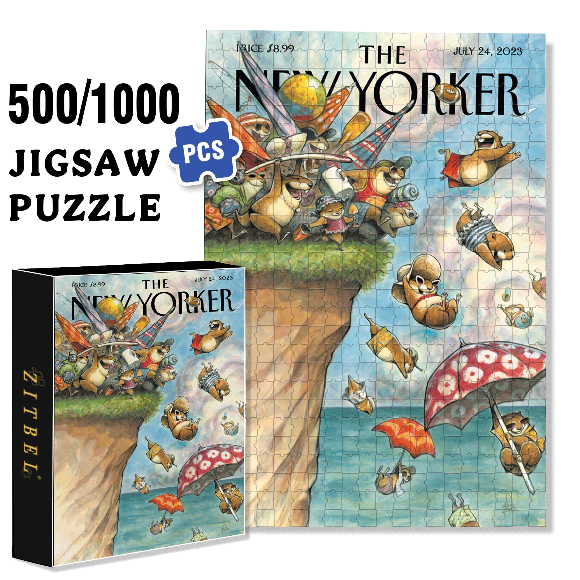 To the Sea! 500pcs/1000pcs Jigsaw Puzzle, Scratch-Resistant, Interactive Family Game & Brain-Boosting DIY Decor, Perfect for Halloween, Christmas & New Year Gifts, Family Puzzle Game