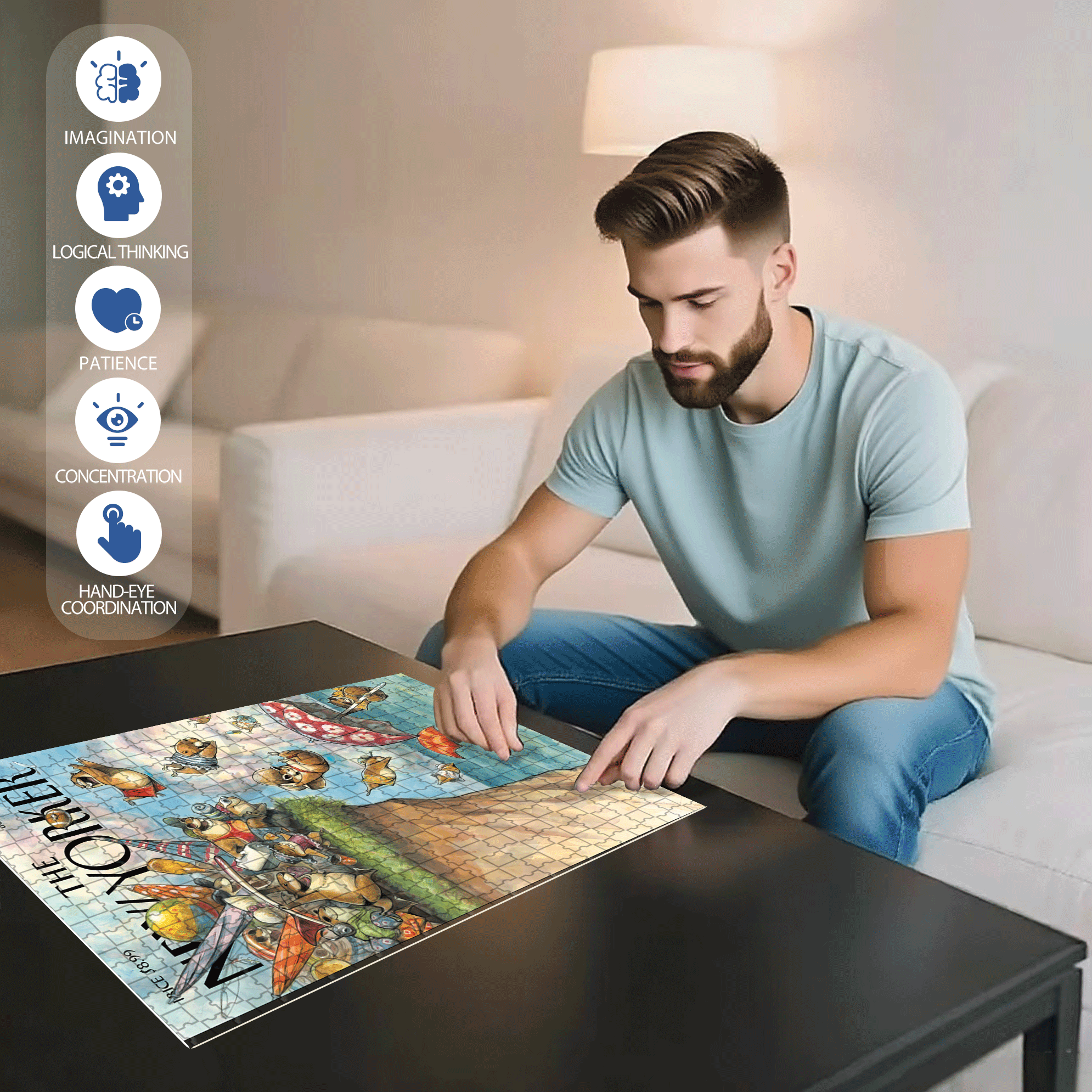 To the Sea! 500pcs/1000pcs Jigsaw Puzzle, Scratch-Resistant, Interactive Family Game & Brain-Boosting DIY Decor, Perfect for Halloween, Christmas & New Year Gifts, Family Puzzle Game