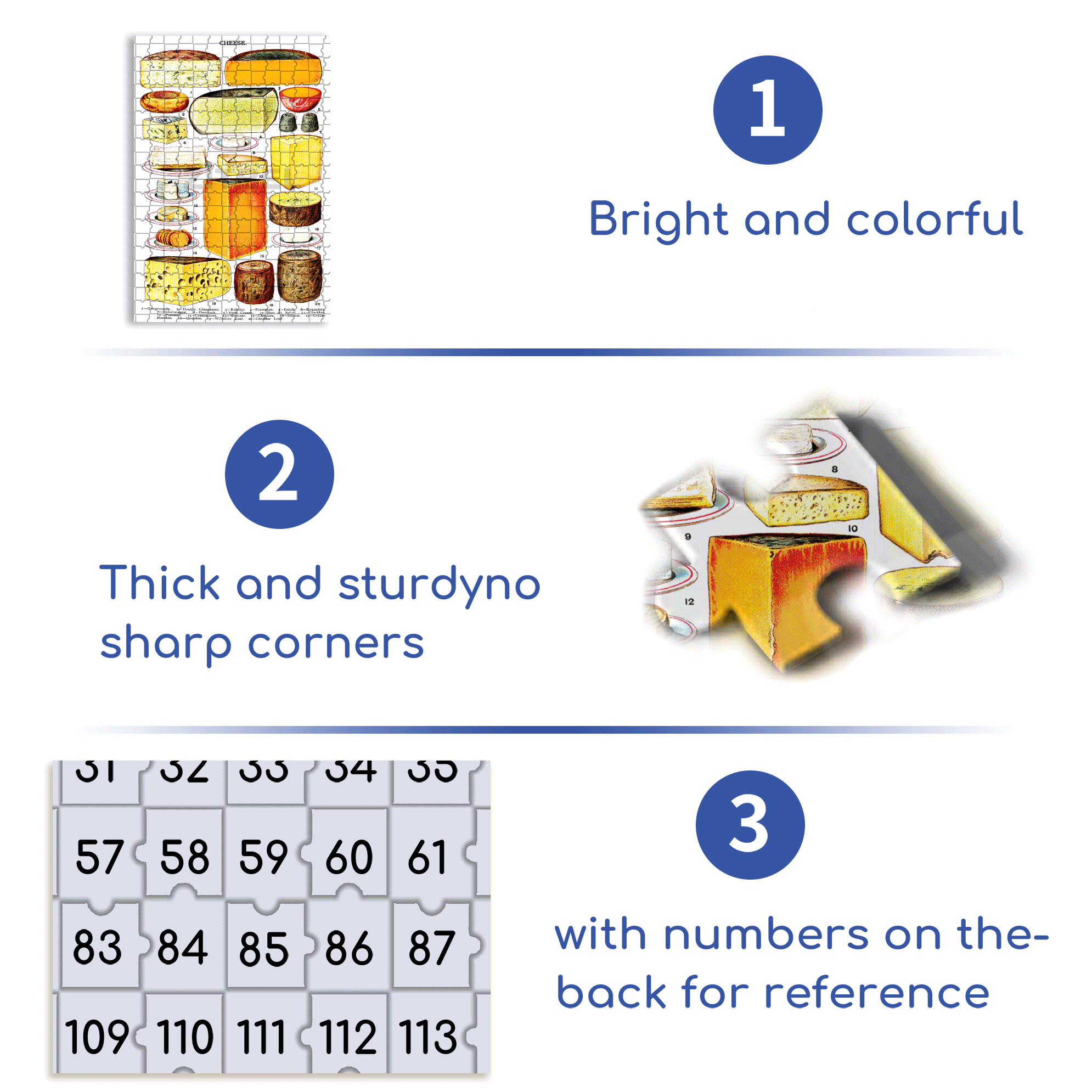 Types Of Cheese 500pcs/1000pcs Jigsaw Puzzle, Scratch-Resistant, Interactive Family Game & Brain-Boosting DIY Decor, Perfect for Halloween, Christmas & New Year Gifts, Family Puzzle Game