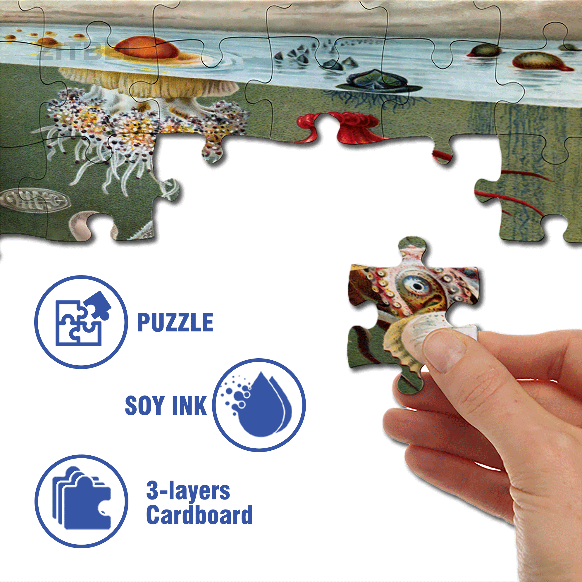 Under the Sea 500pcs/1000pcs Jigsaw Puzzle, Scratch-Resistant, Interactive Family Game & Brain-Boosting DIY Decor, Perfect for Halloween, Christmas & New Year Gifts, Family Puzzle Game