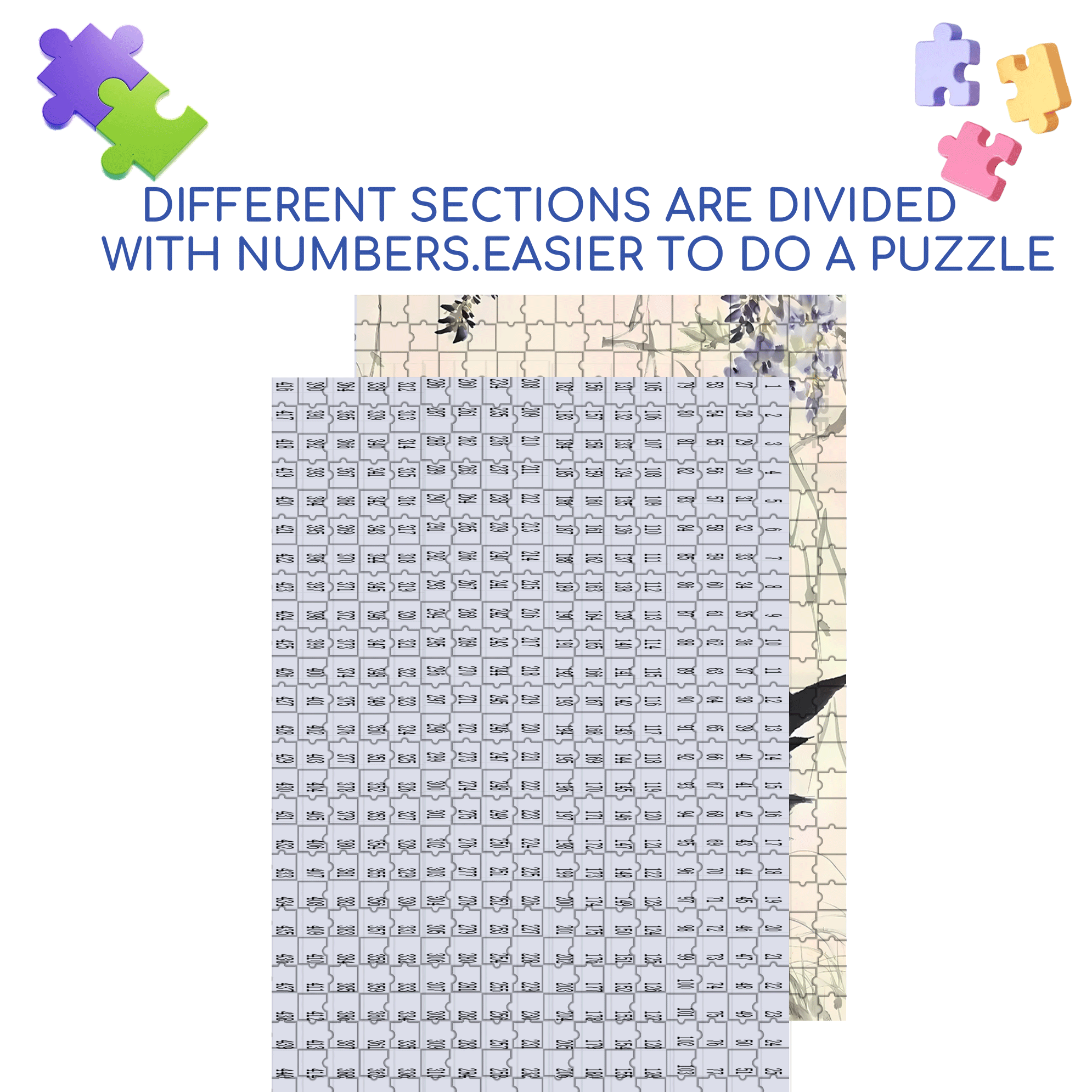 Wisteria Flowers And Rooster 500pcs/1000pcs Jigsaw Puzzle, Scratch-Resistant, Interactive Family Game & Brain-Boosting DIY Decor, Perfect for Halloween, Christmas & New Year Gifts, Family Puzzle Game