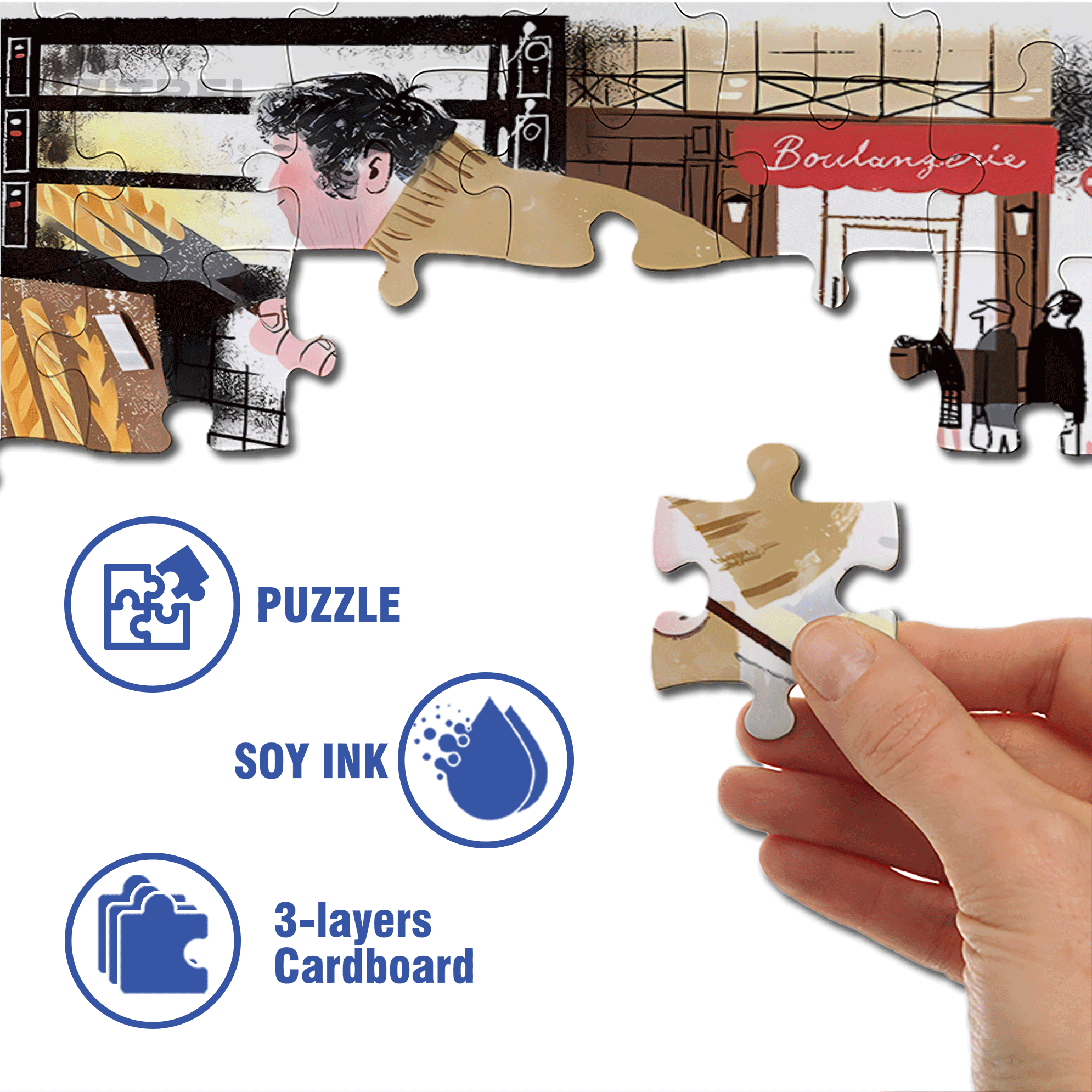 Baked Bread 500pcs/1000pcs Jigsaw Puzzle, Scratch-Resistant, Interactive Family Game & Brain-Boosting DIY Decor, Perfect for Halloween, Christmas & New Year Gifts, Family Puzzle Game