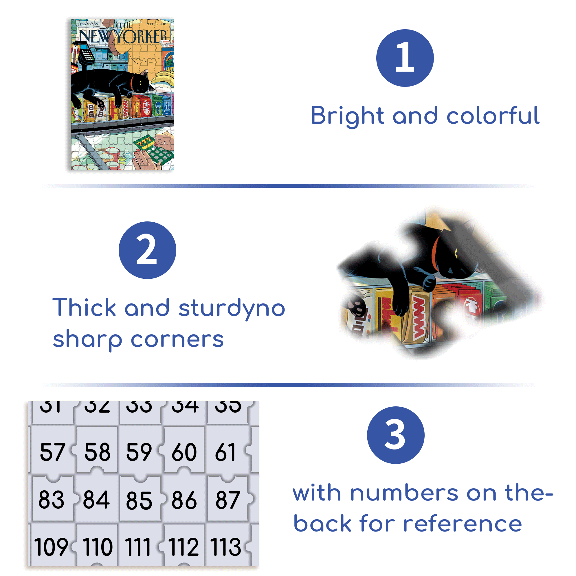 Bodega Cat 500pcs/1000pcs Jigsaw Puzzle, Scratch-Resistant, Interactive Family Game & Brain-Boosting DIY Decor, Perfect for Halloween, Christmas & New Year Gifts, Family Puzzle Game
