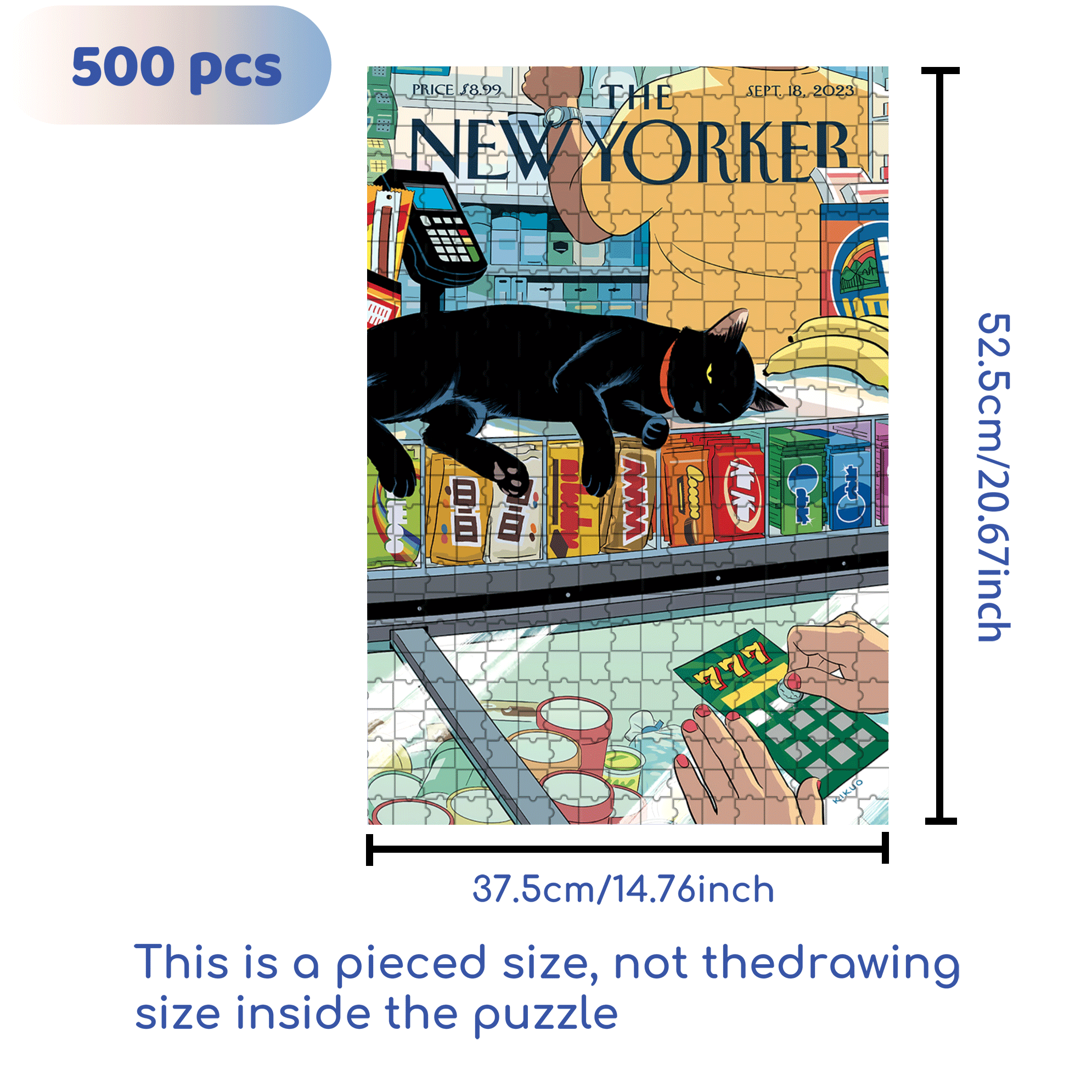 Bodega Cat 500pcs/1000pcs Jigsaw Puzzle, Scratch-Resistant, Interactive Family Game & Brain-Boosting DIY Decor, Perfect for Halloween, Christmas & New Year Gifts, Family Puzzle Game