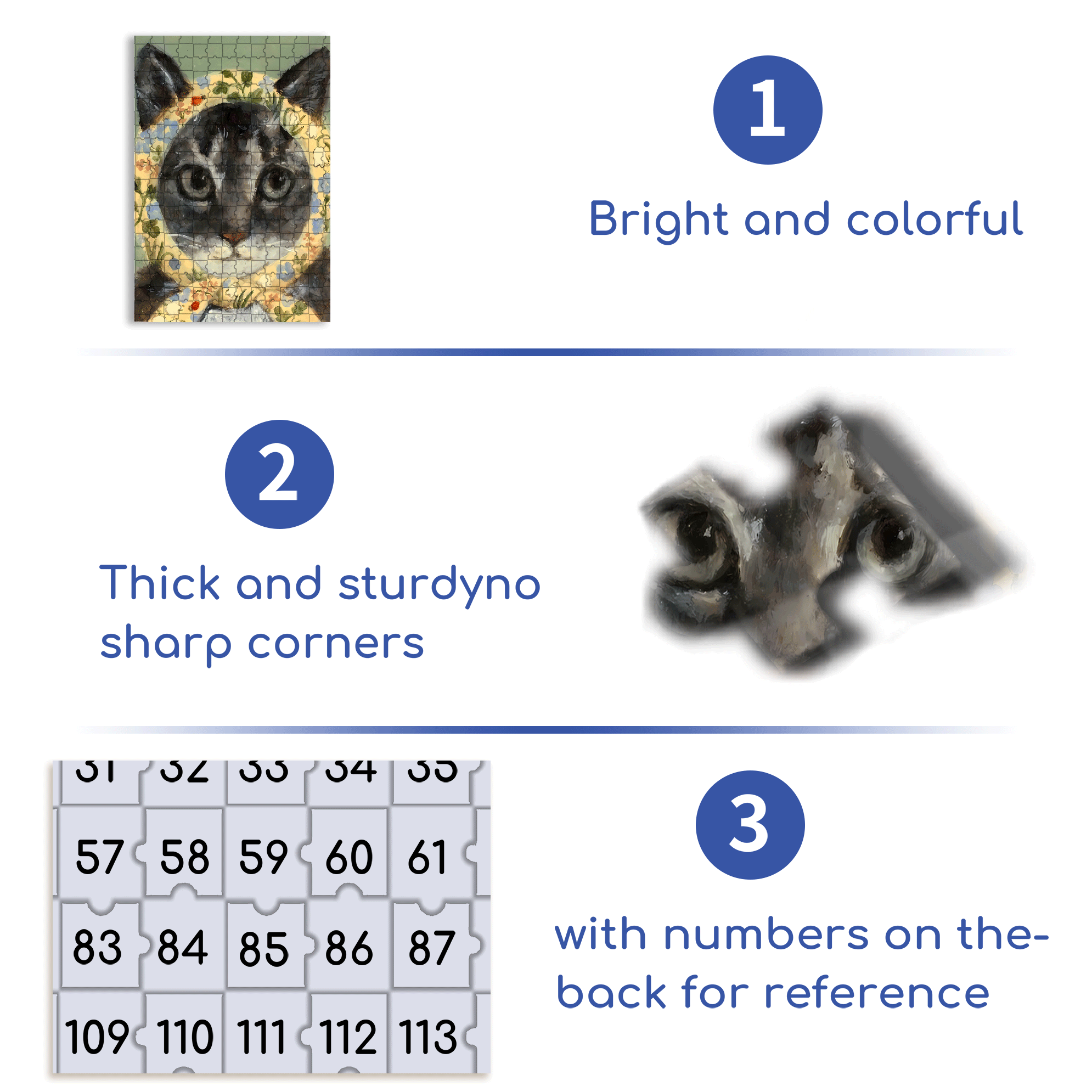 Cat Portrait 4 500pcs/1000pcs Jigsaw Puzzle, Scratch-Resistant, Interactive Family Game & Brain-Boosting DIY Decor, Perfect for Halloween, Christmas & New Year Gifts, Family Puzzle Game