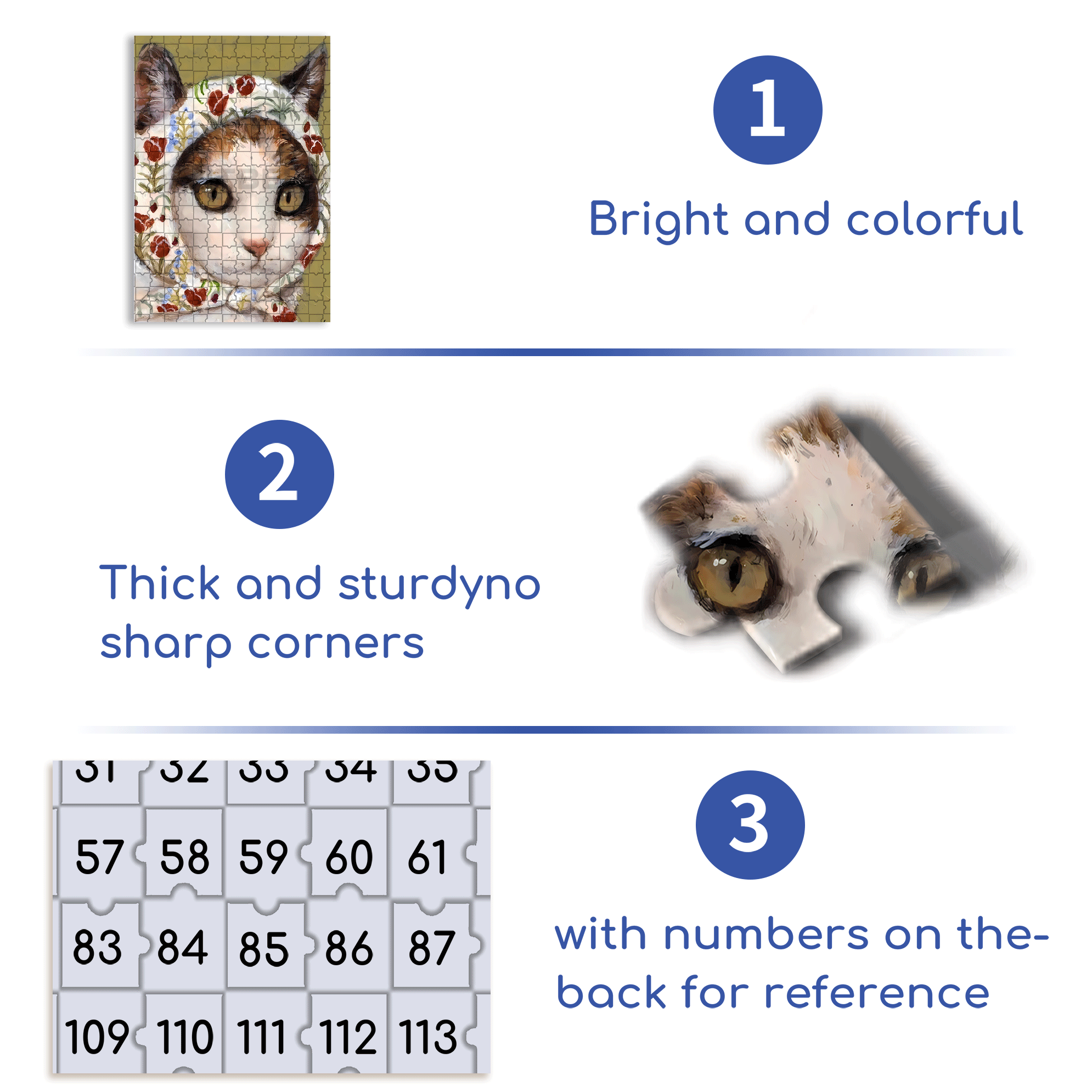 Cat Portrait 500pcs/1000pcs Jigsaw Puzzle, Scratch-Resistant, Interactive Family Game & Brain-Boosting DIY Decor, Perfect for Halloween, Christmas & New Year Gifts, Family Puzzle Game