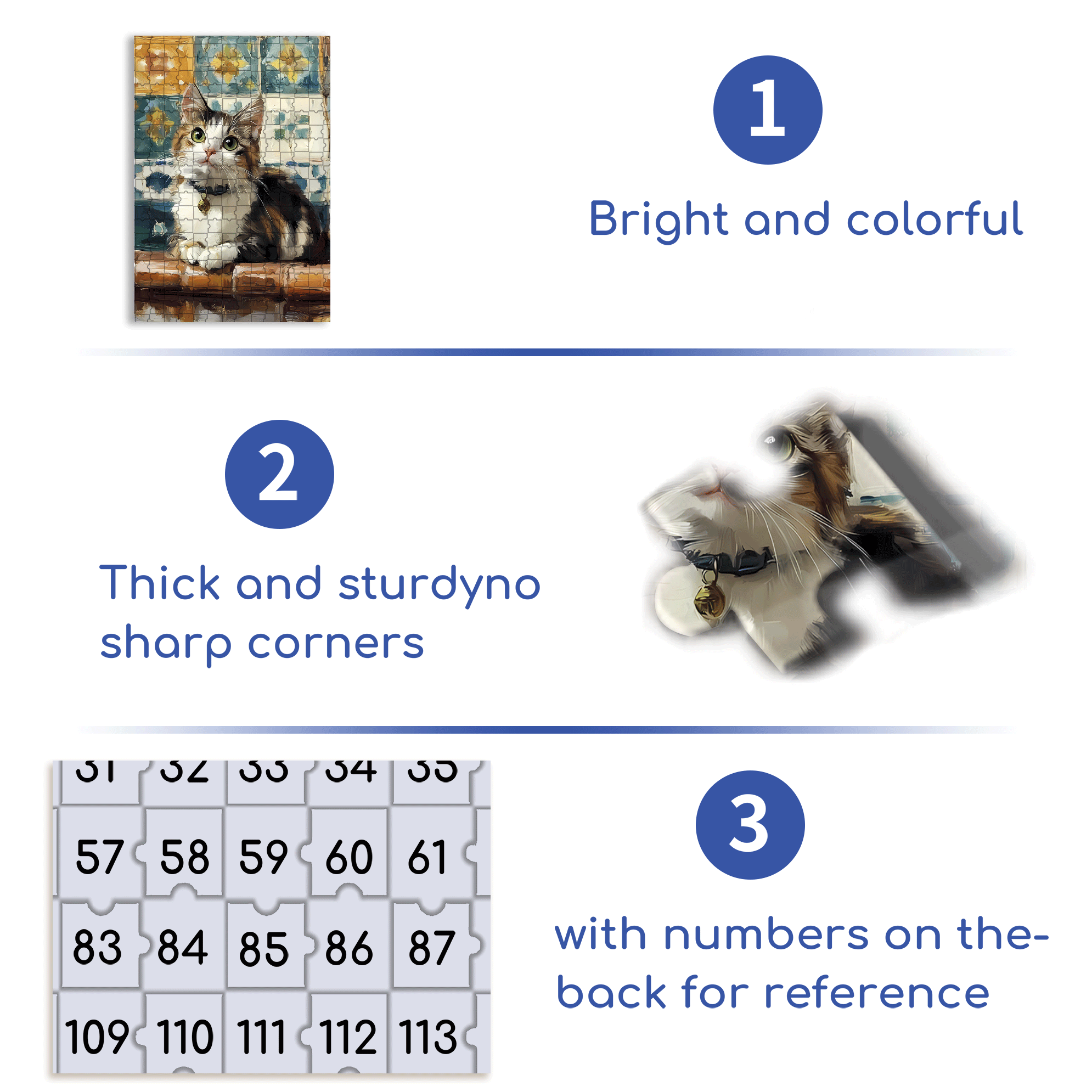 Cat's Bell 500pcs/1000pcs Jigsaw Puzzle, Scratch-Resistant, Interactive Family Game & Brain-Boosting DIY Decor, Perfect for Halloween, Christmas & New Year Gifts, Family Puzzle Game