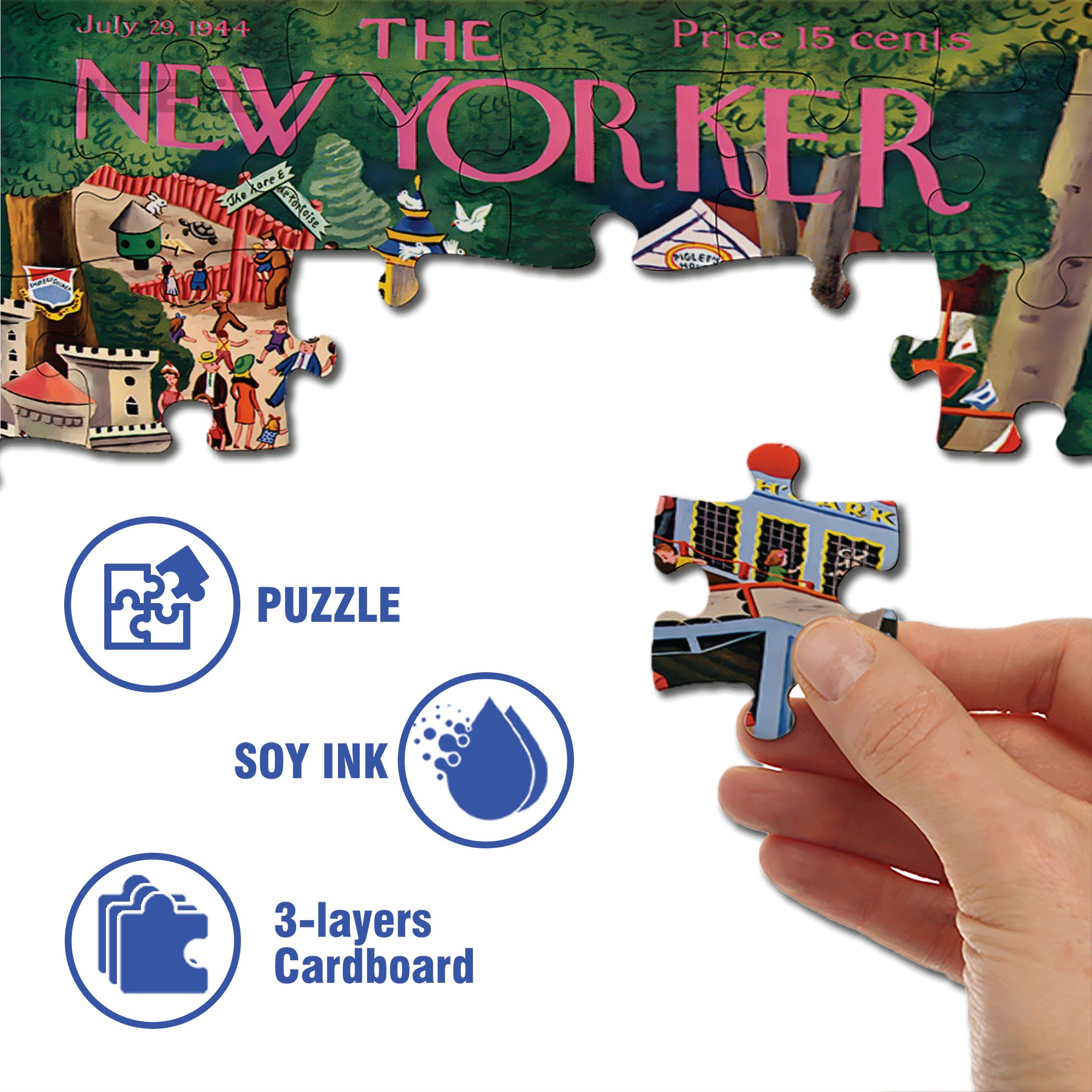 Day at the Zoo 500pcs/1000pcs Jigsaw Puzzle, Scratch-Resistant, Interactive Family Game & Brain-Boosting DIY Decor, Perfect for Halloween, Christmas & New Year Gifts, Family Puzzle Game