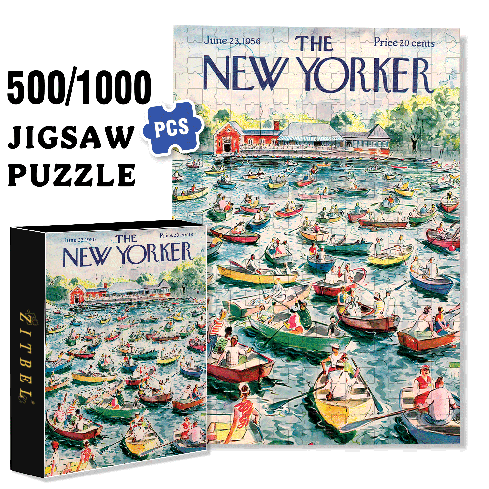 Gridlock Lake 500pcs/1000pcs Jigsaw Puzzle, Scratch-Resistant, Interactive Family Game & Brain-Boosting DIY Decor, Perfect for Halloween, Christmas & New Year Gifts, Family Puzzle Game