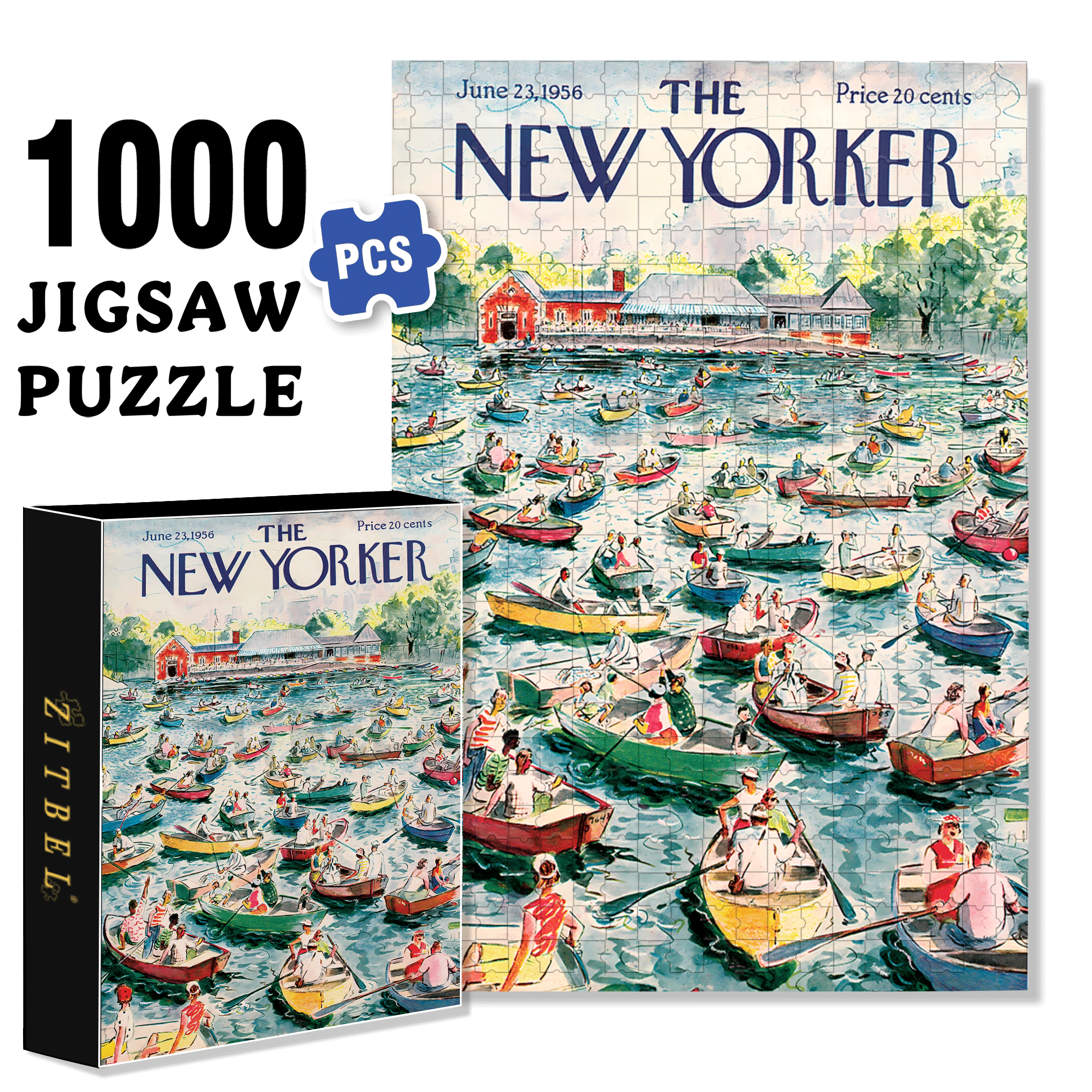 Gridlock Lake 500pcs/1000pcs Jigsaw Puzzle, Scratch-Resistant, Interactive Family Game & Brain-Boosting DIY Decor, Perfect for Halloween, Christmas & New Year Gifts, Family Puzzle Game