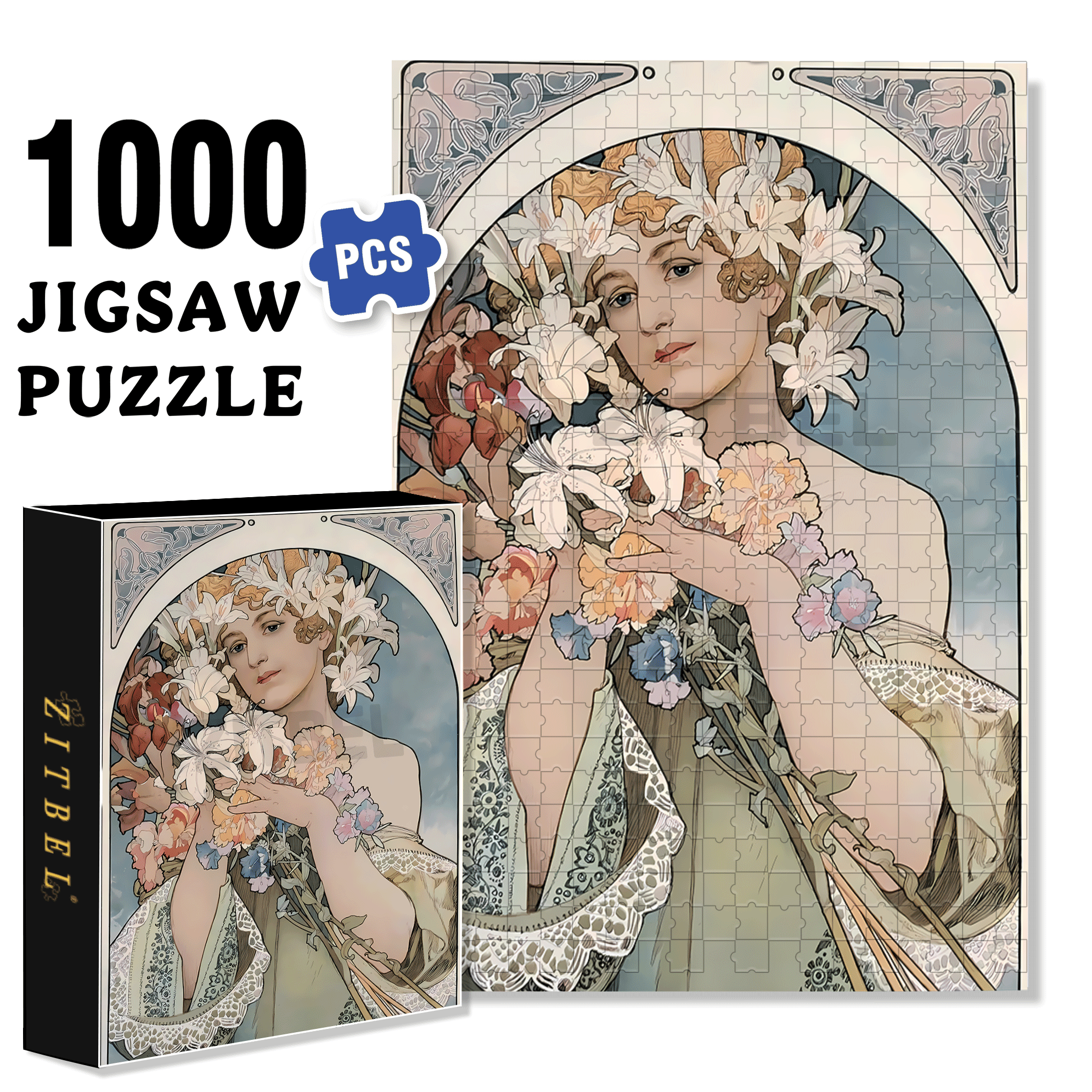 Lily Fairy 500pcs/1000pcs Jigsaw Puzzle, Scratch-Resistant, Interactive Family Game & Brain-Boosting DIY Decor, Perfect for Halloween, Christmas & New Year Gifts, Family Puzzle Game