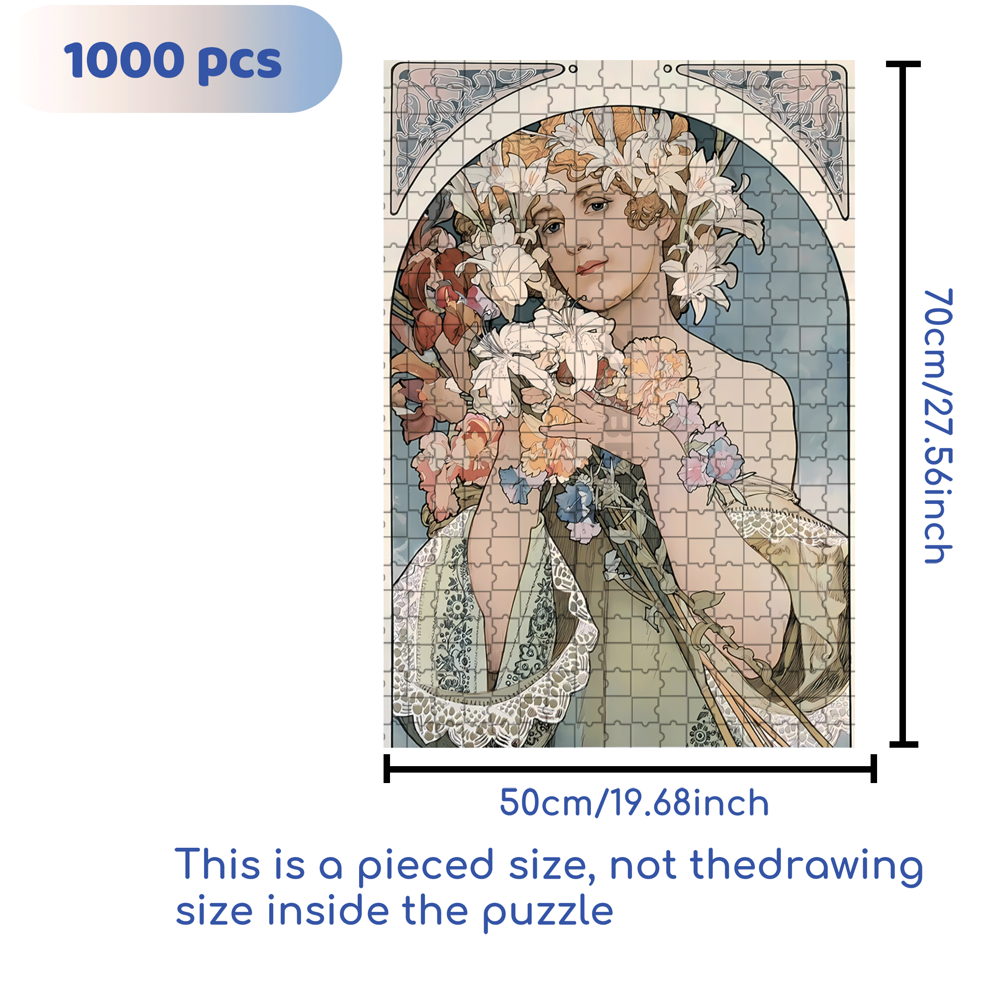 Lily Fairy 500pcs/1000pcs Jigsaw Puzzle, Scratch-Resistant, Interactive Family Game & Brain-Boosting DIY Decor, Perfect for Halloween, Christmas & New Year Gifts, Family Puzzle Game