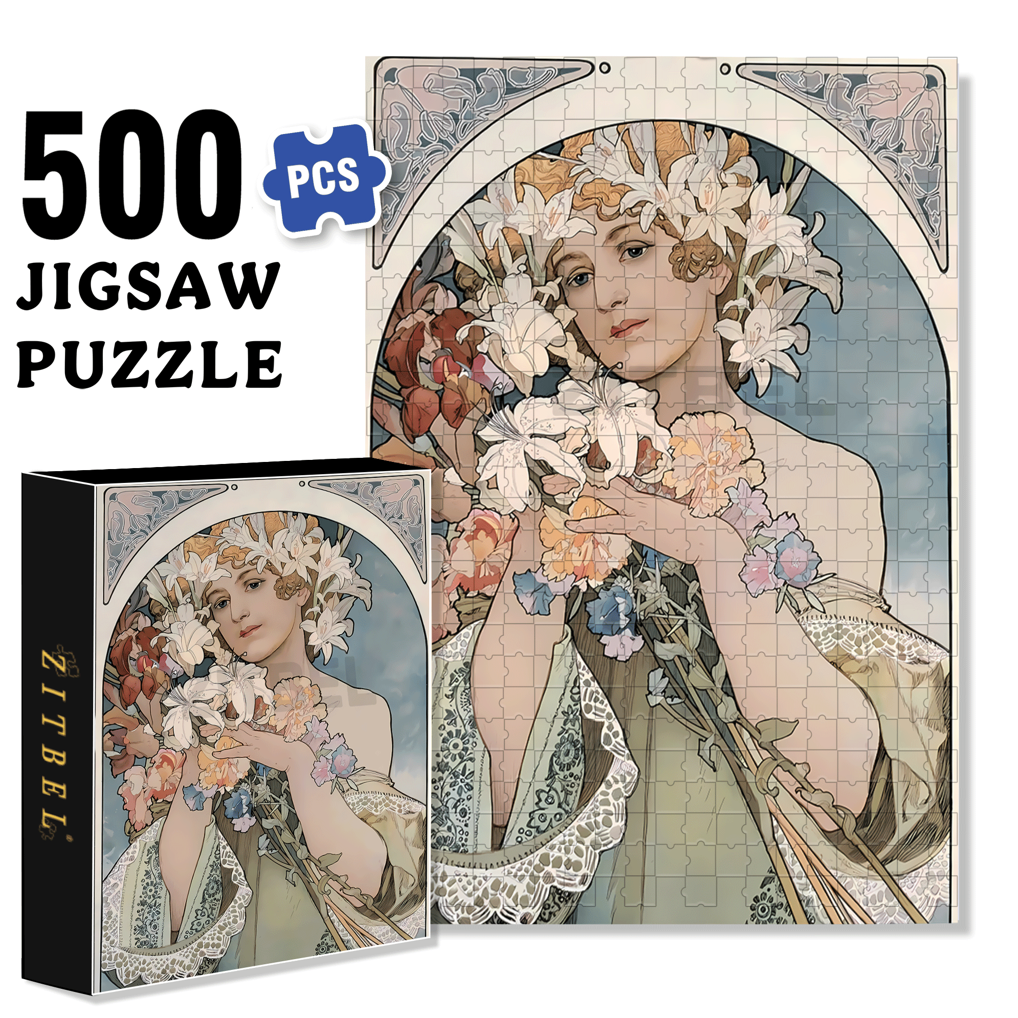 Lily Fairy 500pcs/1000pcs Jigsaw Puzzle, Scratch-Resistant, Interactive Family Game & Brain-Boosting DIY Decor, Perfect for Halloween, Christmas & New Year Gifts, Family Puzzle Game