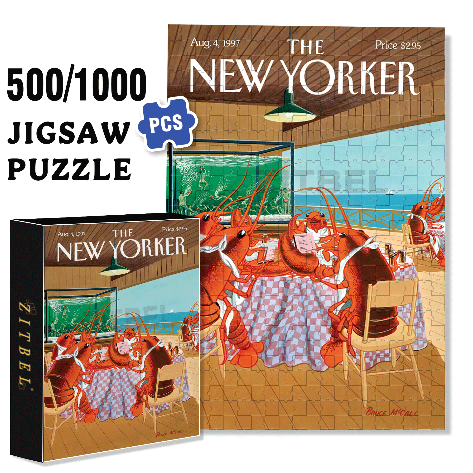 Lobsterman's Special 500pcs/1000pcs Jigsaw Puzzle, Scratch-Resistant, Interactive Family Game & Brain-Boosting DIY Decor, Perfect for Halloween, Christmas & New Year Gifts, Family Puzzle Game