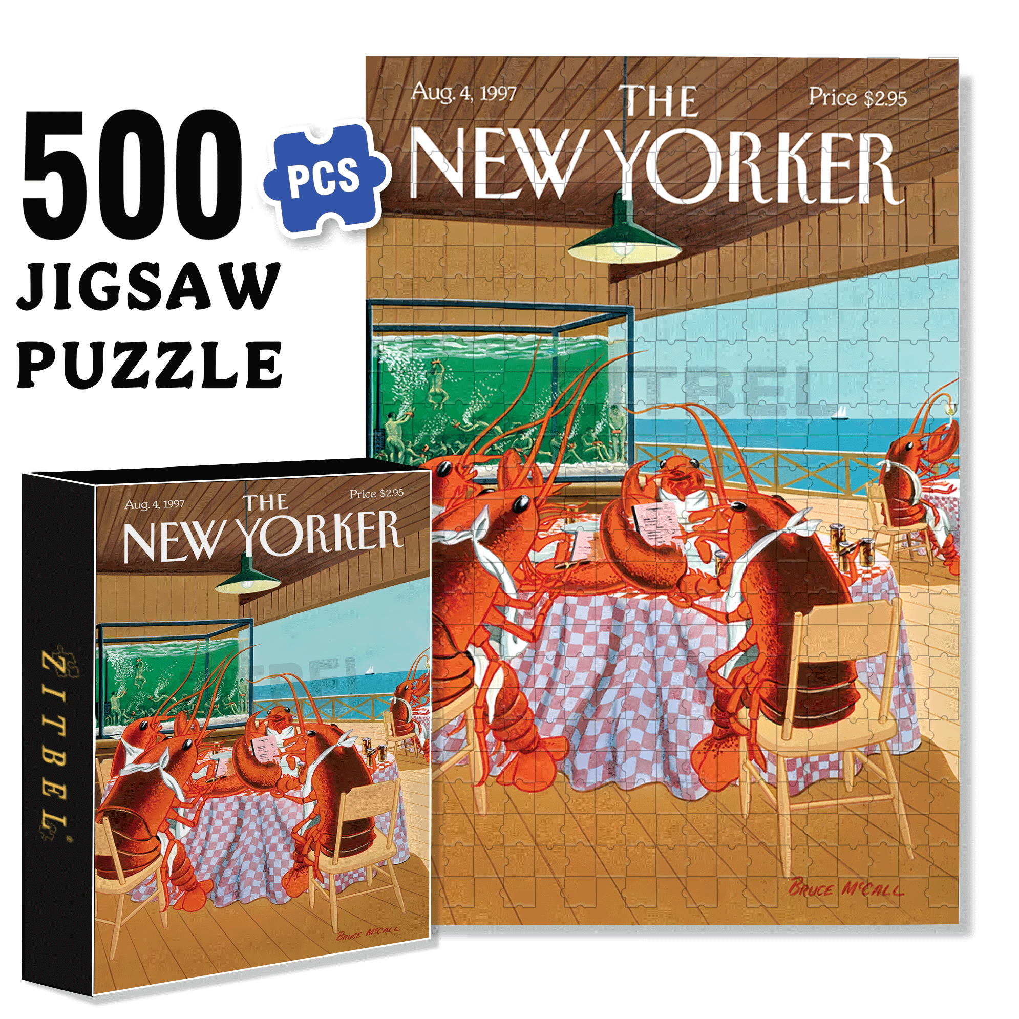 Lobsterman's Special 500pcs/1000pcs Jigsaw Puzzle, Scratch-Resistant, Interactive Family Game & Brain-Boosting DIY Decor, Perfect for Halloween, Christmas & New Year Gifts, Family Puzzle Game