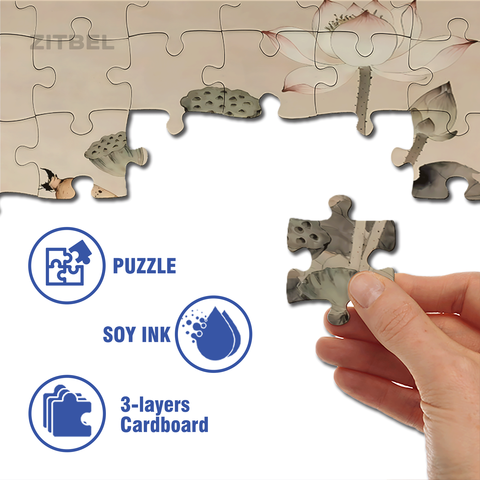 Lotus Root Harvest 500pcs/1000pcs Jigsaw Puzzle, Scratch-Resistant, Interactive Family Game & Brain-Boosting DIY Decor, Perfect for Halloween, Christmas & New Year Gifts, Family Puzzle Game