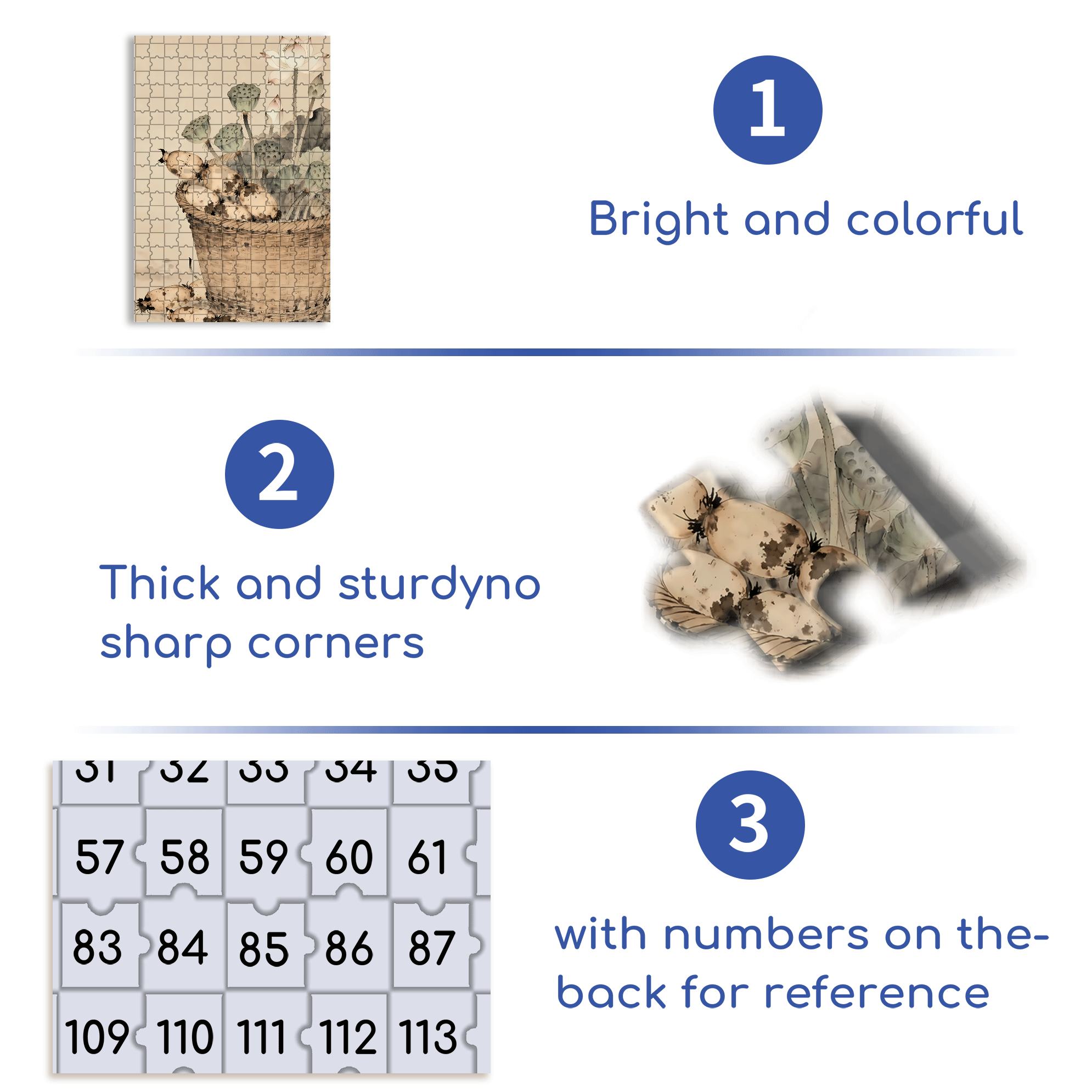 Lotus Root Harvest 500pcs/1000pcs Jigsaw Puzzle, Scratch-Resistant, Interactive Family Game & Brain-Boosting DIY Decor, Perfect for Halloween, Christmas & New Year Gifts, Family Puzzle Game