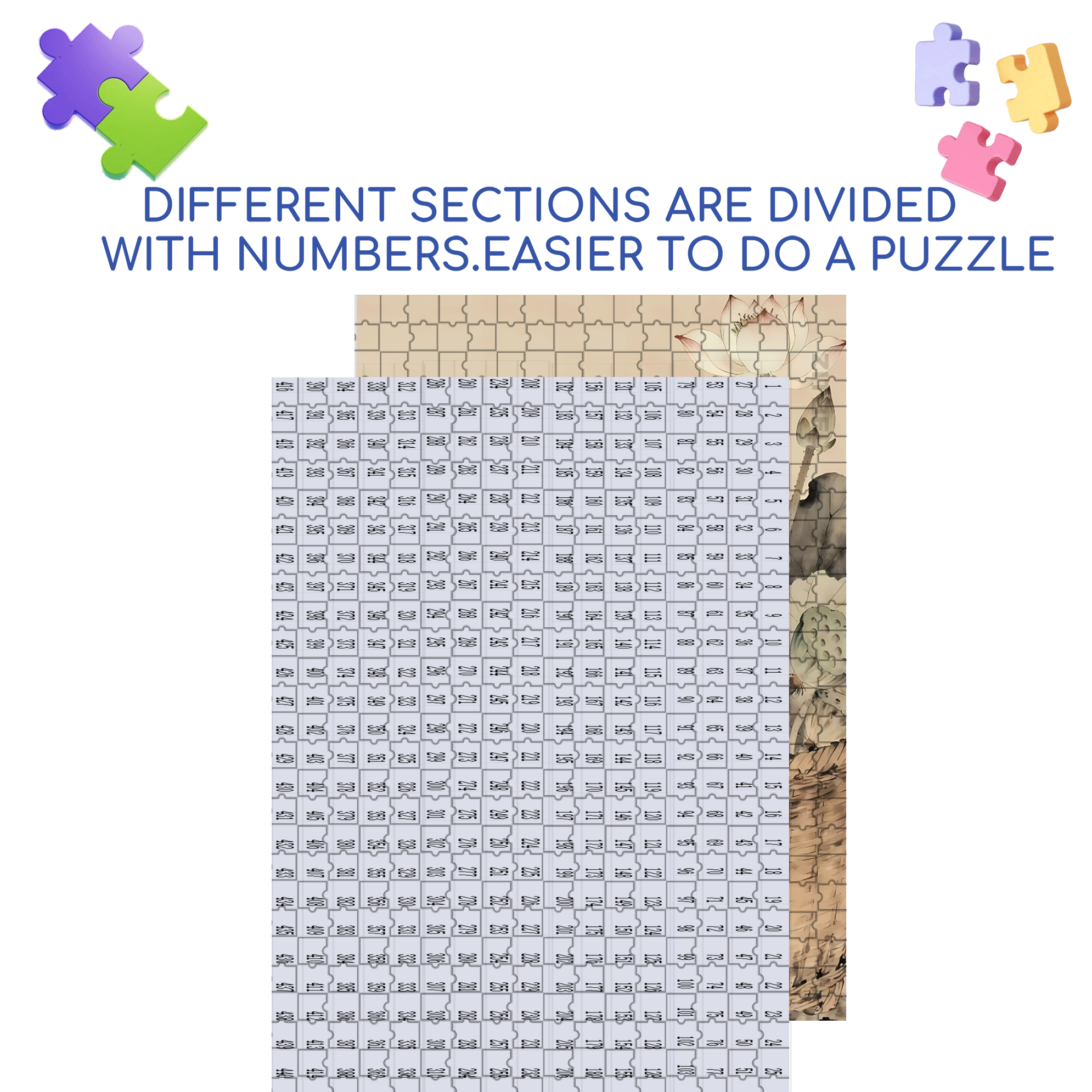 Lotus Root Harvest 500pcs/1000pcs Jigsaw Puzzle, Scratch-Resistant, Interactive Family Game & Brain-Boosting DIY Decor, Perfect for Halloween, Christmas & New Year Gifts, Family Puzzle Game