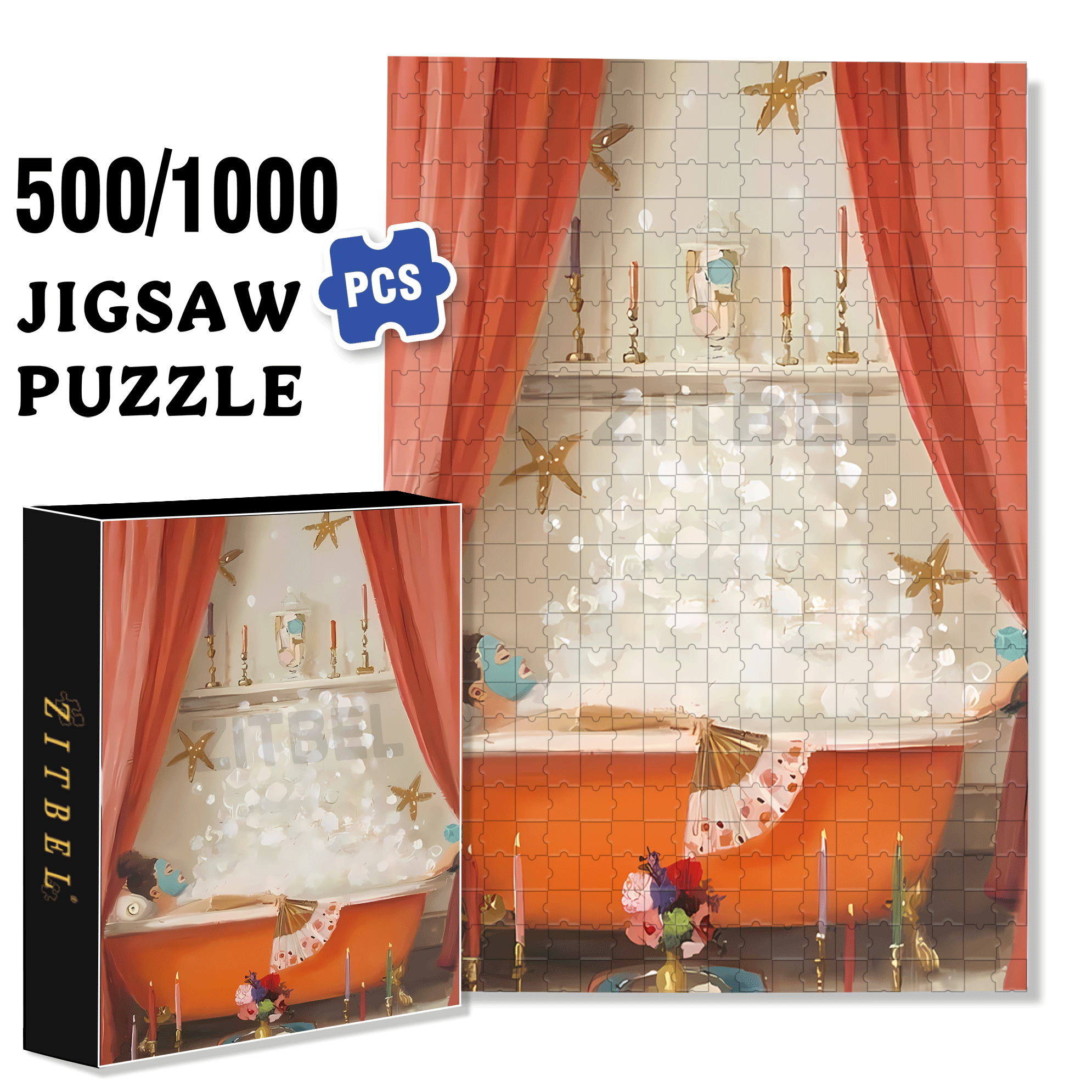 Me Time 500pcs/1000pcs Jigsaw Puzzle, Scratch-Resistant, Interactive Family Game & Brain-Boosting DIY Decor, Perfect for Halloween, Christmas & New Year Gifts, Family Puzzle Game