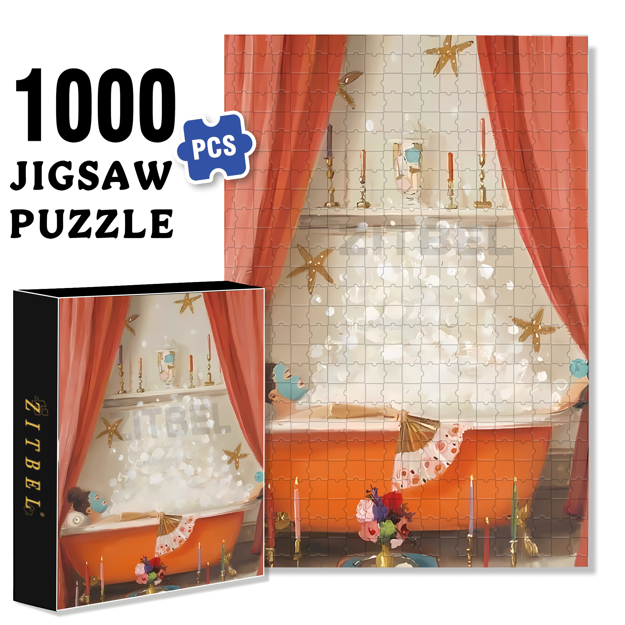 Me Time 500pcs/1000pcs Jigsaw Puzzle, Scratch-Resistant, Interactive Family Game & Brain-Boosting DIY Decor, Perfect for Halloween, Christmas & New Year Gifts, Family Puzzle Game