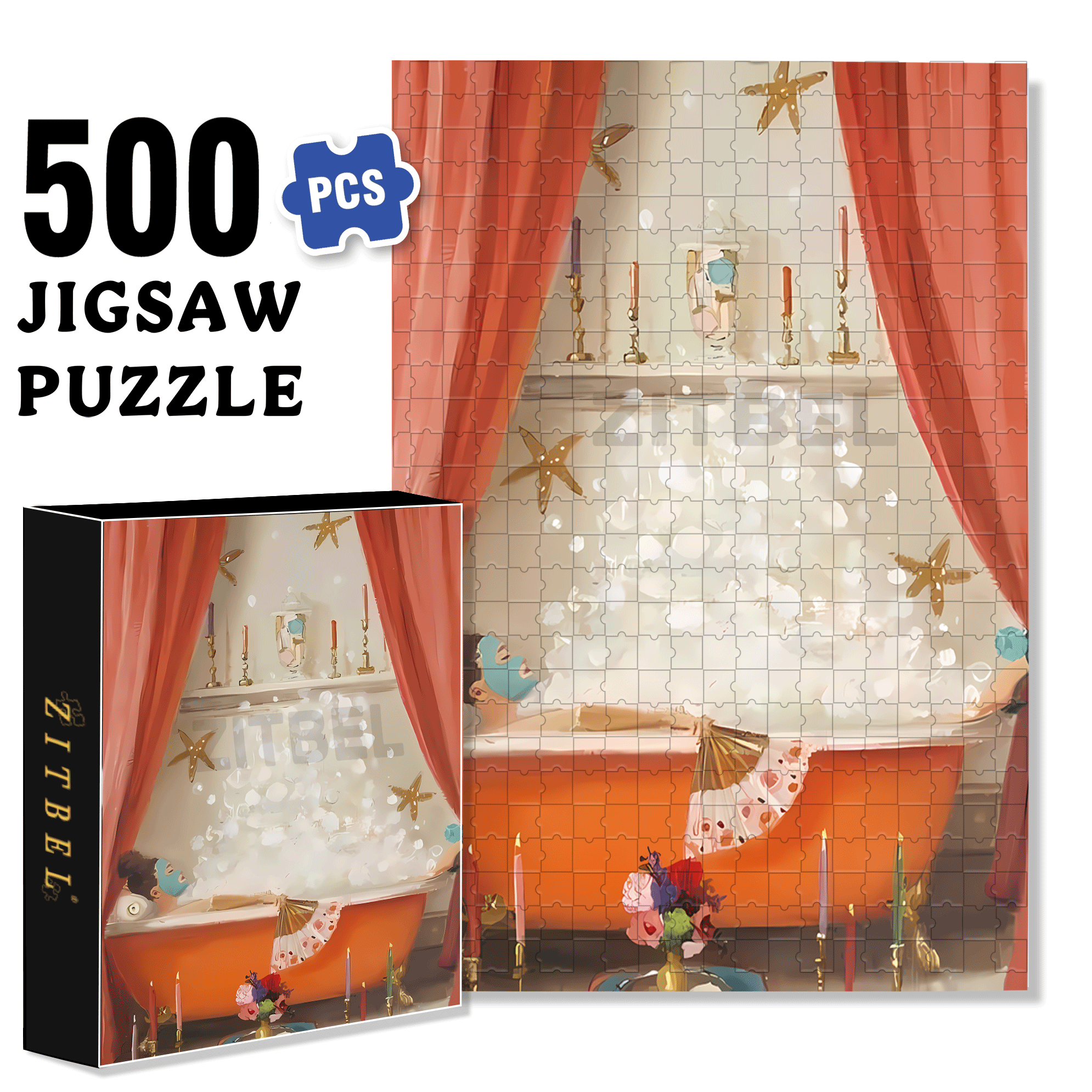 Me Time 500pcs/1000pcs Jigsaw Puzzle, Scratch-Resistant, Interactive Family Game & Brain-Boosting DIY Decor, Perfect for Halloween, Christmas & New Year Gifts, Family Puzzle Game