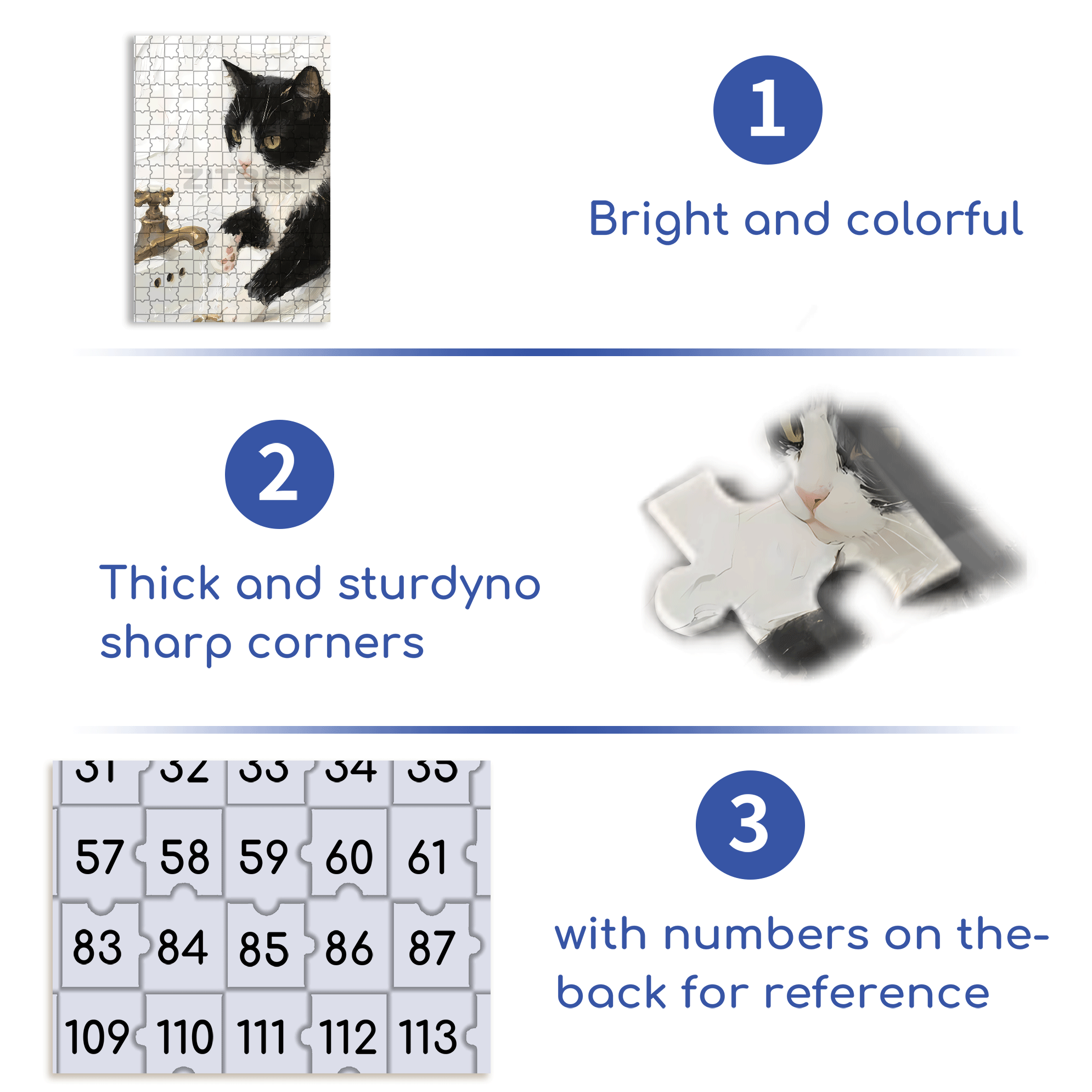 Meow Plays In The Water 500pcs/1000pcs Jigsaw Puzzle, Scratch-Resistant, Interactive Family Game & Brain-Boosting DIY Decor, Perfect for Halloween, Christmas & New Year Gifts, Family Puzzle Game