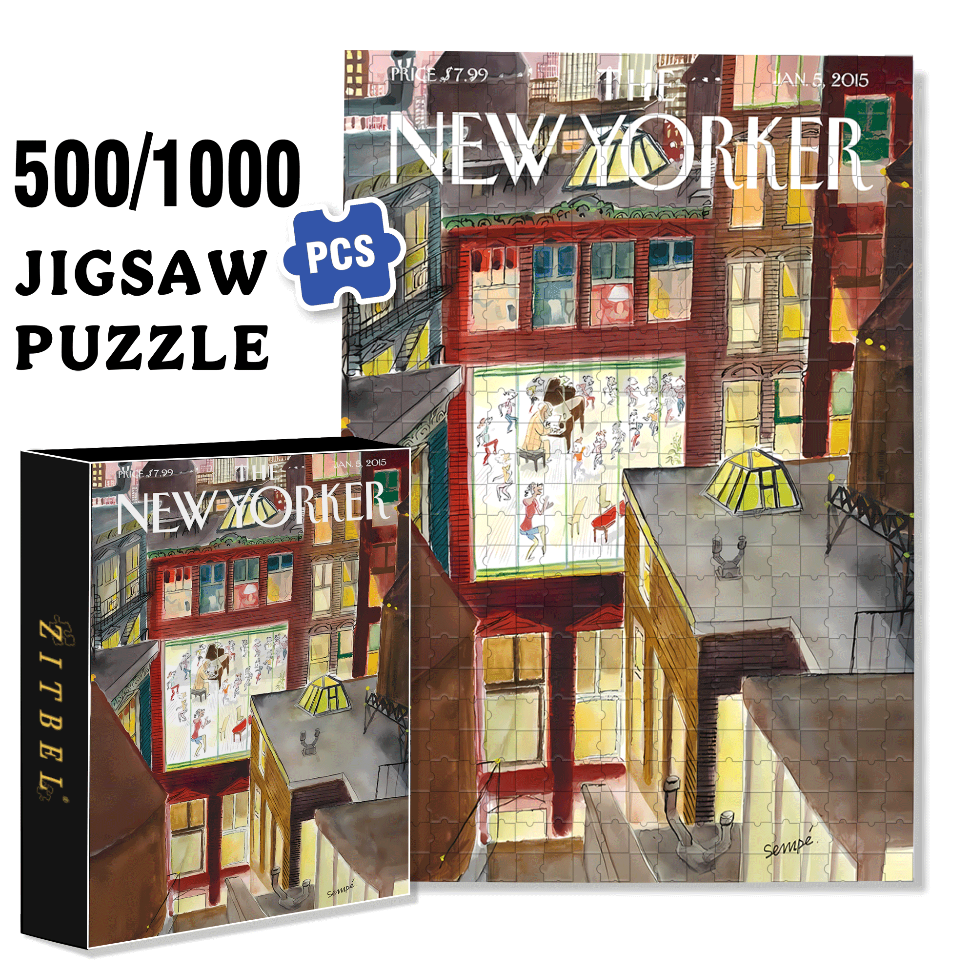 Music and Dance 500pcs/1000pcs Jigsaw Puzzle, Scratch-Resistant, Interactive Family Game & Brain-Boosting DIY Decor, Perfect for Halloween, Christmas & New Year Gifts, Family Puzzle Game