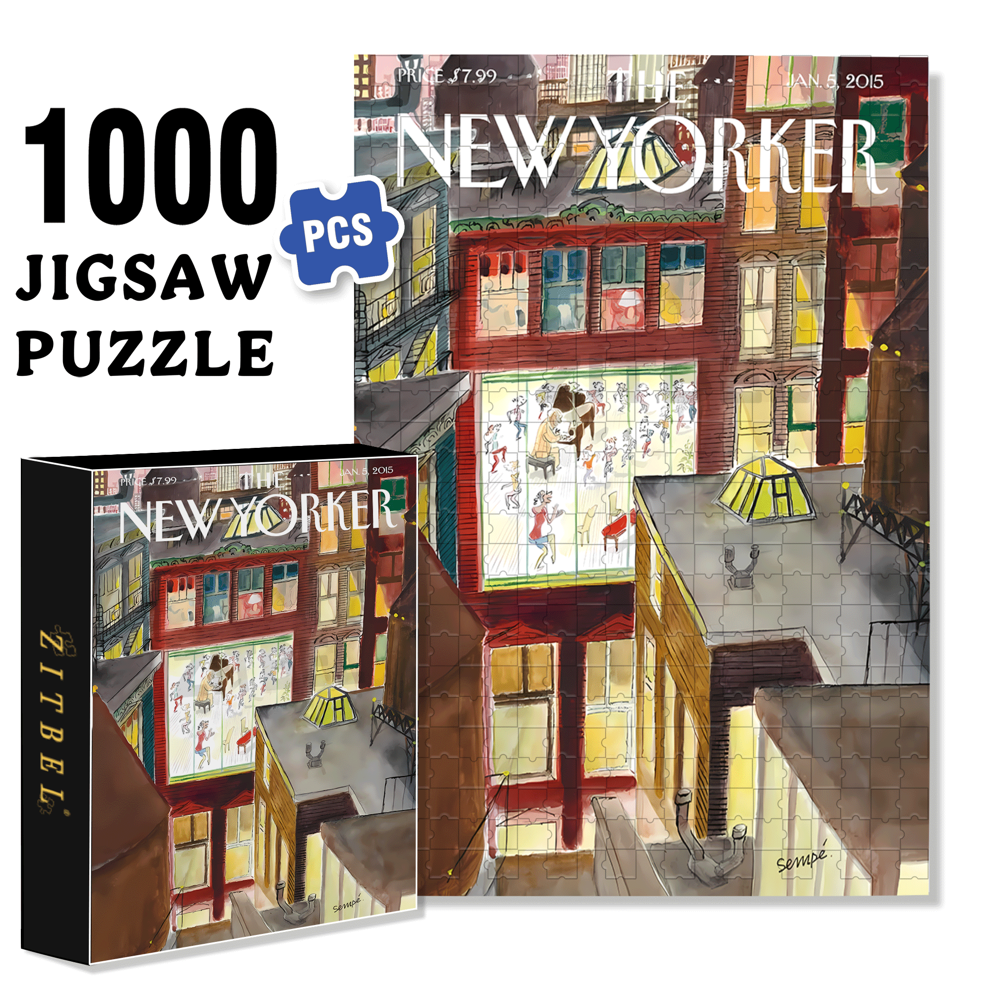 Music and Dance 500pcs/1000pcs Jigsaw Puzzle, Scratch-Resistant, Interactive Family Game & Brain-Boosting DIY Decor, Perfect for Halloween, Christmas & New Year Gifts, Family Puzzle Game