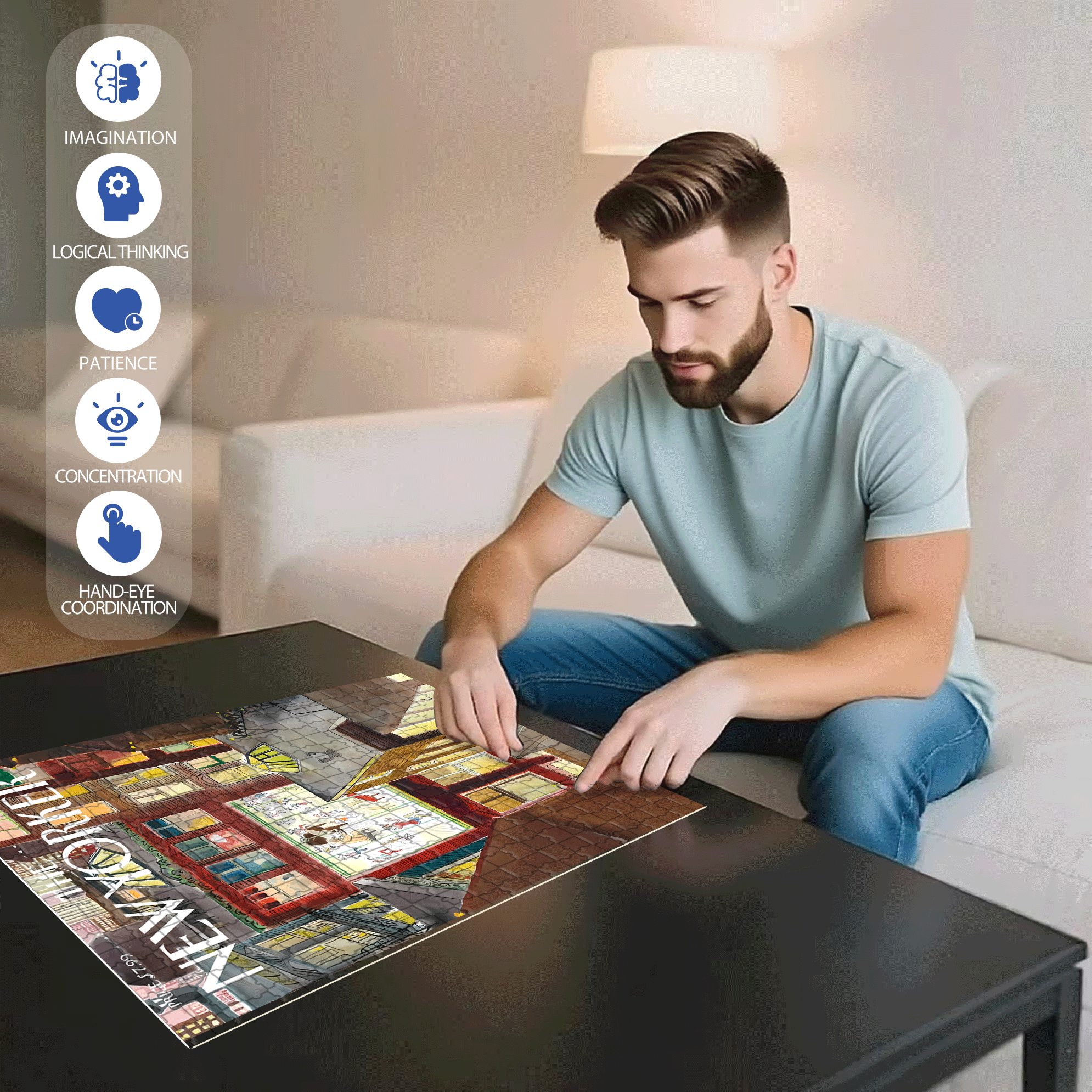 Music and Dance 500pcs/1000pcs Jigsaw Puzzle, Scratch-Resistant, Interactive Family Game & Brain-Boosting DIY Decor, Perfect for Halloween, Christmas & New Year Gifts, Family Puzzle Game