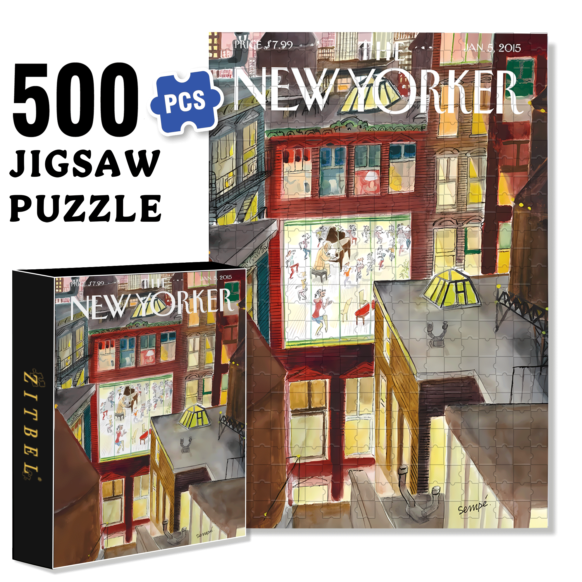 Music and Dance 500pcs/1000pcs Jigsaw Puzzle, Scratch-Resistant, Interactive Family Game & Brain-Boosting DIY Decor, Perfect for Halloween, Christmas & New Year Gifts, Family Puzzle Game