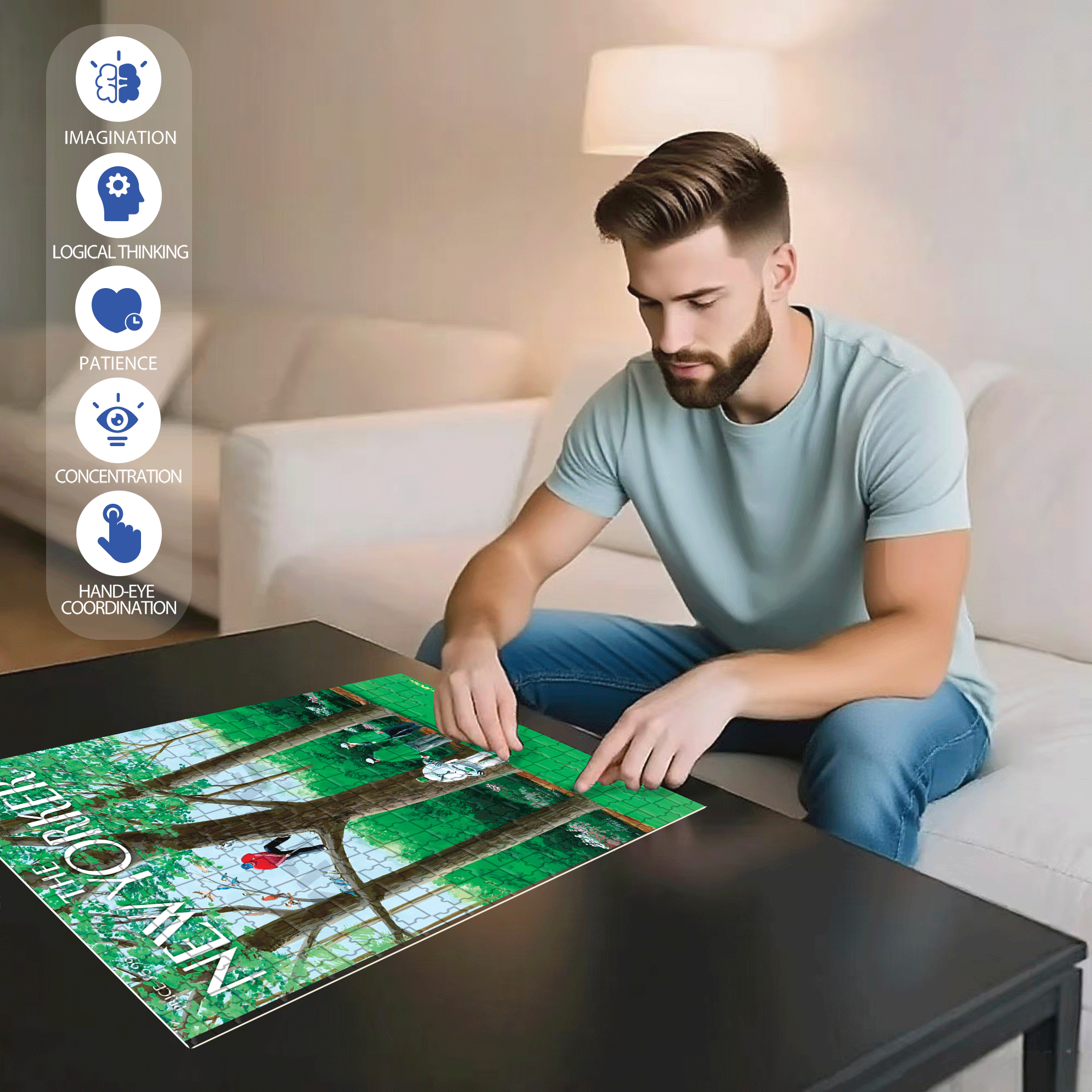 My Best Shot 500pcs/1000pcs Jigsaw Puzzle, Scratch-Resistant, Interactive Family Game & Brain-Boosting DIY Decor, Perfect for Halloween, Christmas & New Year Gifts, Family Puzzle Game