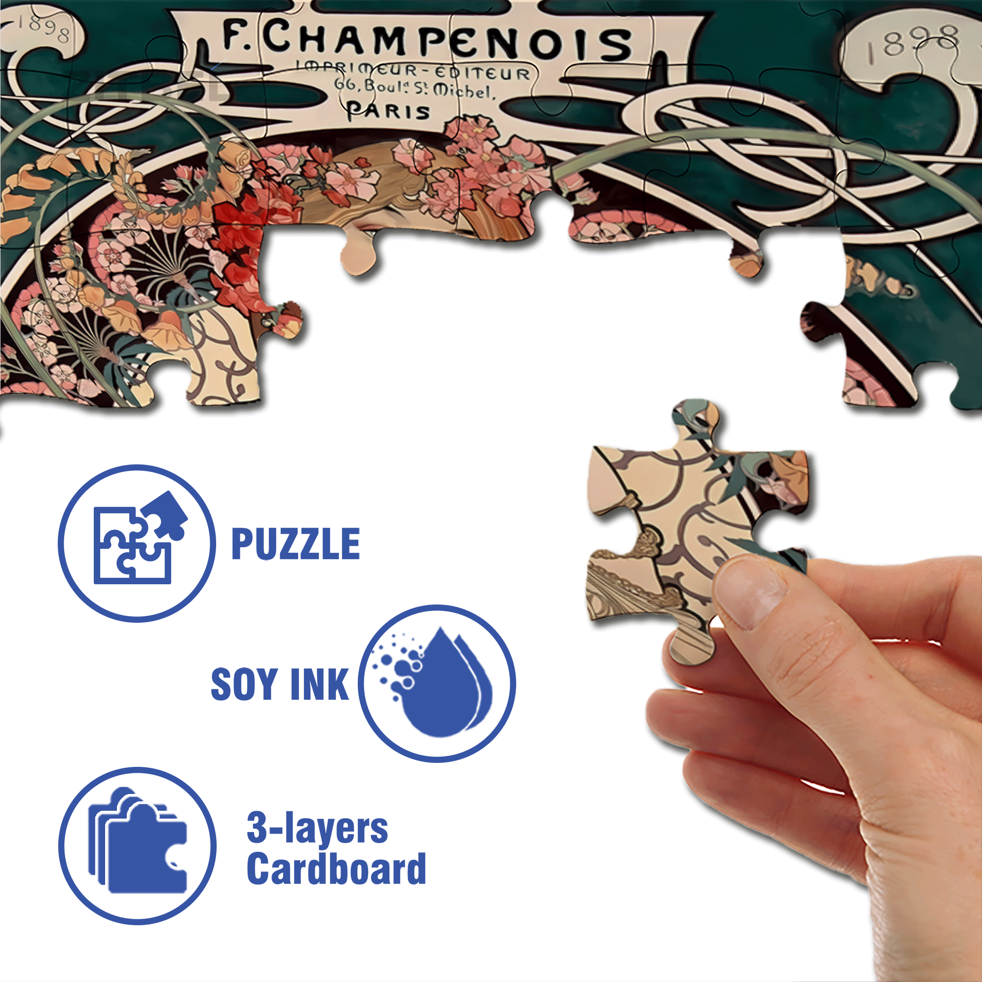 Paris 1898 500pcs/1000pcs Jigsaw Puzzle, Scratch-Resistant, Interactive Family Game & Brain-Boosting DIY Decor, Perfect for Halloween, Christmas & New Year Gifts, Family Puzzle Game