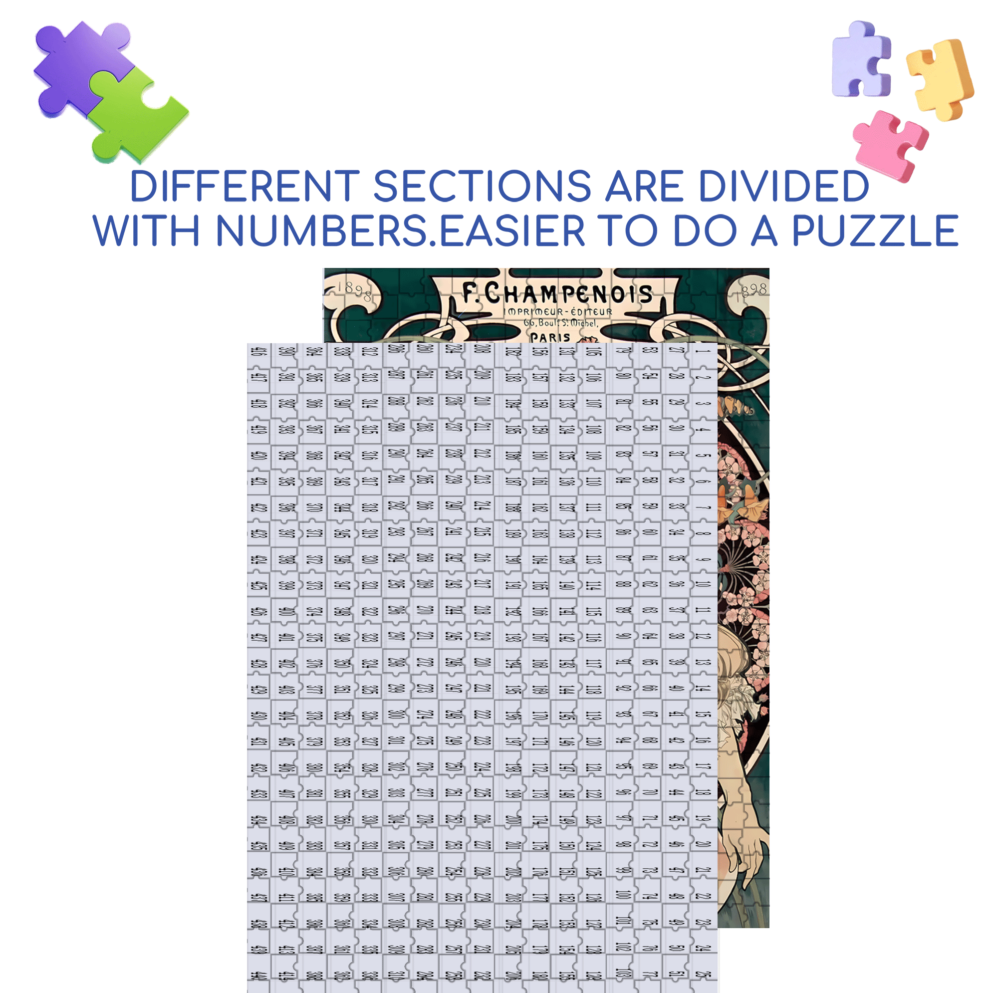 Paris 1898 500pcs/1000pcs Jigsaw Puzzle, Scratch-Resistant, Interactive Family Game & Brain-Boosting DIY Decor, Perfect for Halloween, Christmas & New Year Gifts, Family Puzzle Game