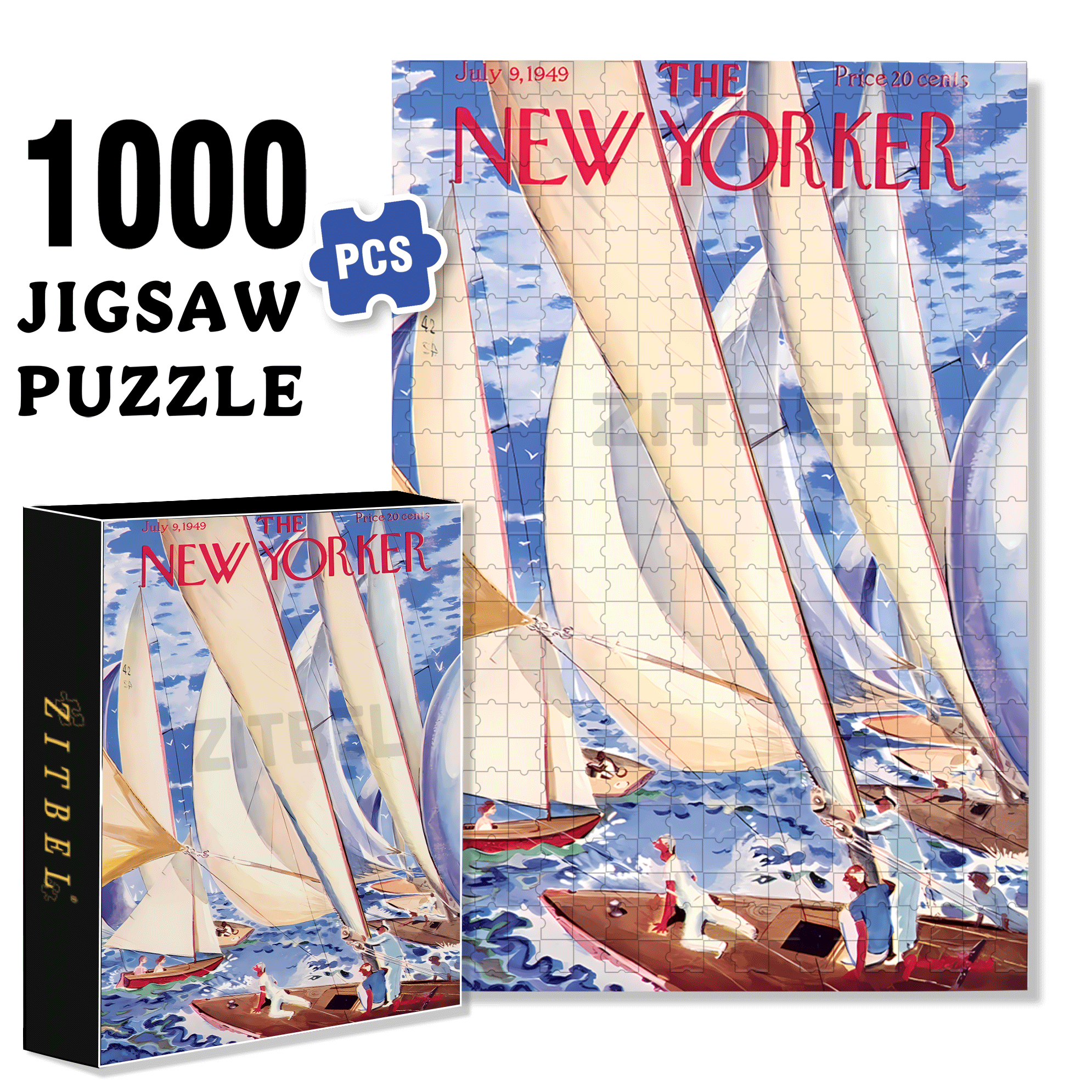 Regatta 500pcs/1000pcs Jigsaw Puzzle, Scratch-Resistant, Interactive Family Game & Brain-Boosting DIY Decor, Perfect for Halloween, Christmas & New Year Gifts, Family Puzzle Game