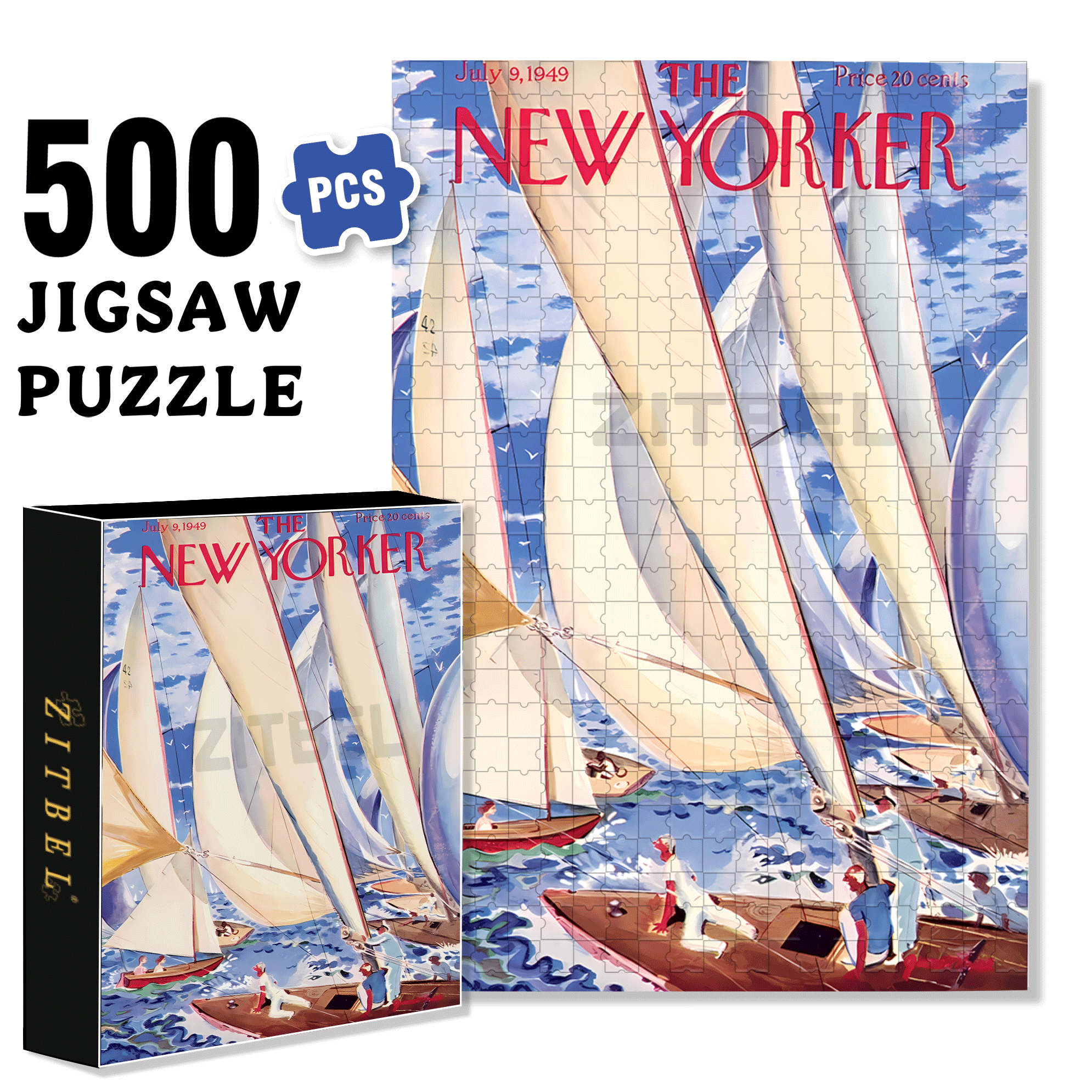 Regatta 500pcs/1000pcs Jigsaw Puzzle, Scratch-Resistant, Interactive Family Game & Brain-Boosting DIY Decor, Perfect for Halloween, Christmas & New Year Gifts, Family Puzzle Game