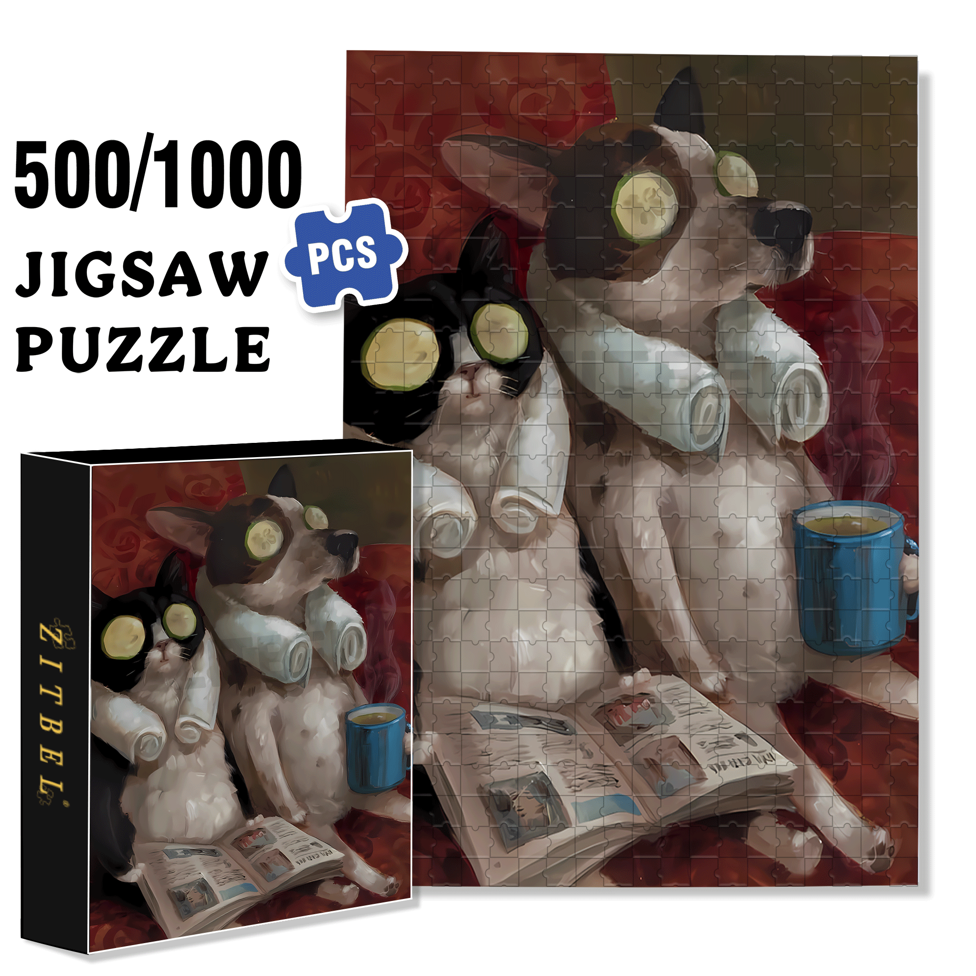 Relaxing 500pcs/1000pcs Jigsaw Puzzle, Scratch-Resistant, Interactive Family Game & Brain-Boosting DIY Decor, Perfect for Halloween, Christmas & New Year Gifts, Family Puzzle Game