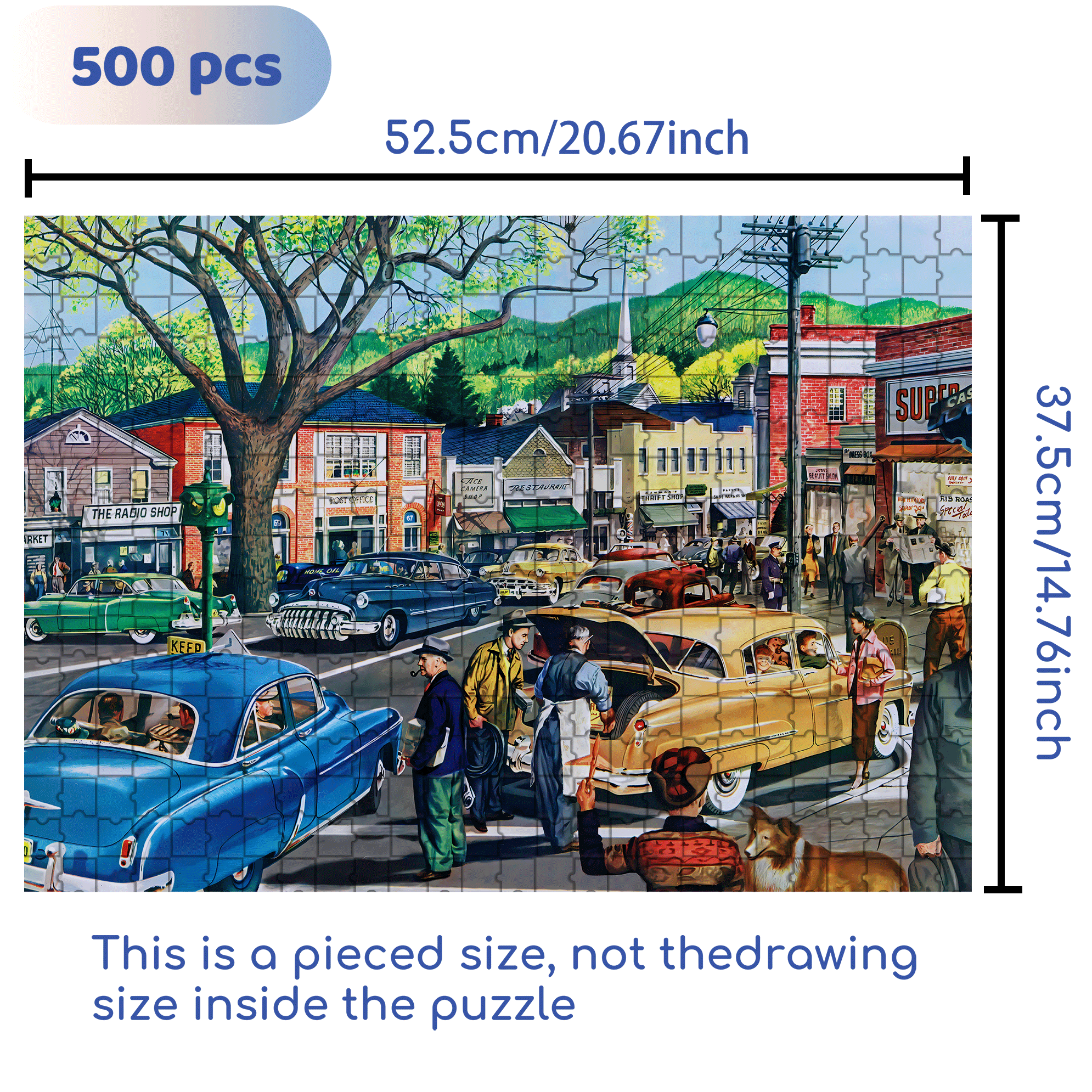 Saturday Afternoon 500pcs/1000pcs Jigsaw Puzzle, Scratch-Resistant, Interactive Family Game & Brain-Boosting DIY Decor, Perfect for Halloween, Christmas & New Year Gifts, Family Puzzle Game